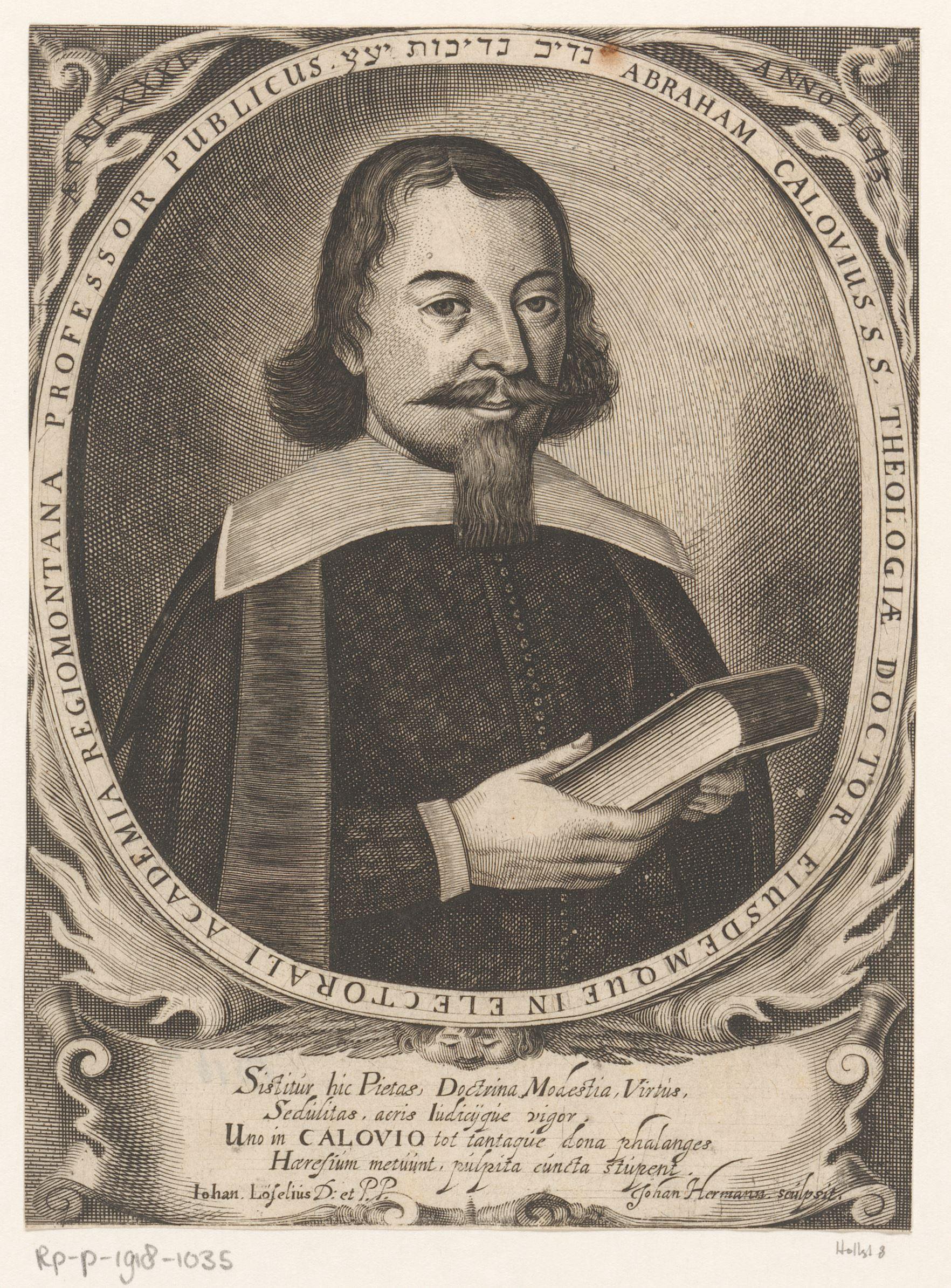 Portret van Abraham Calovius op 31-jarige leeftijd