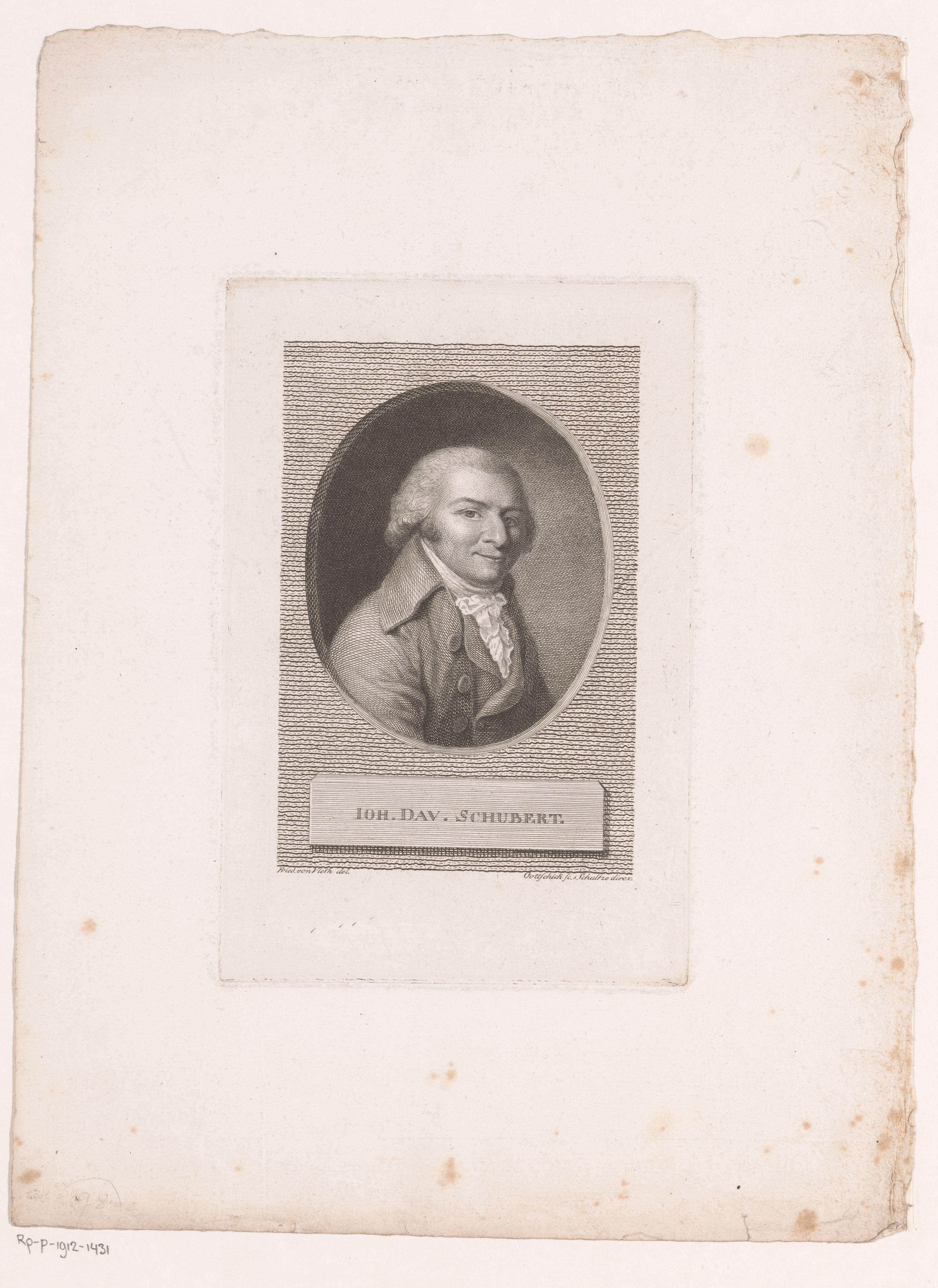 Portret van Johann David Schubert