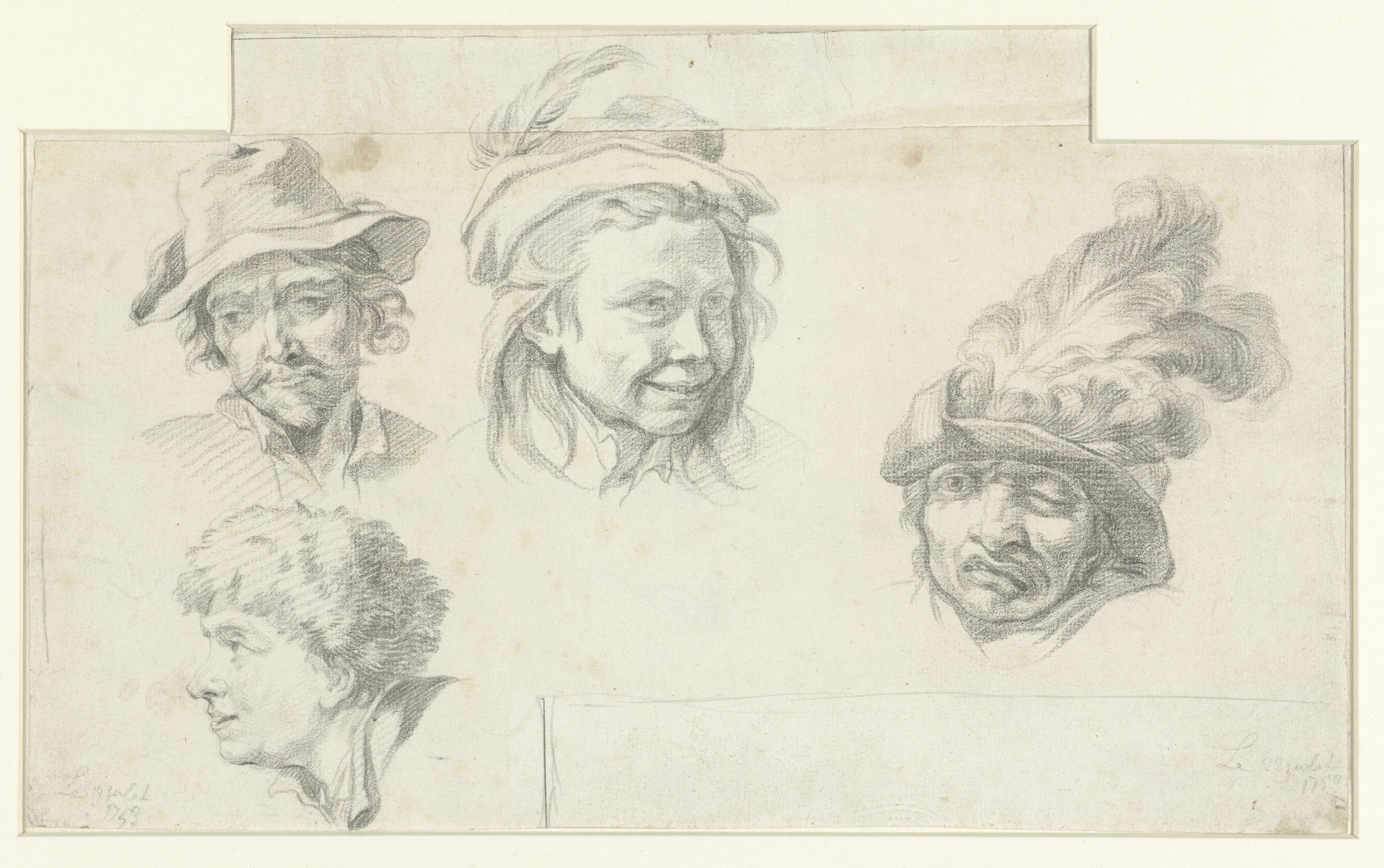 Studieblad met vier koppen