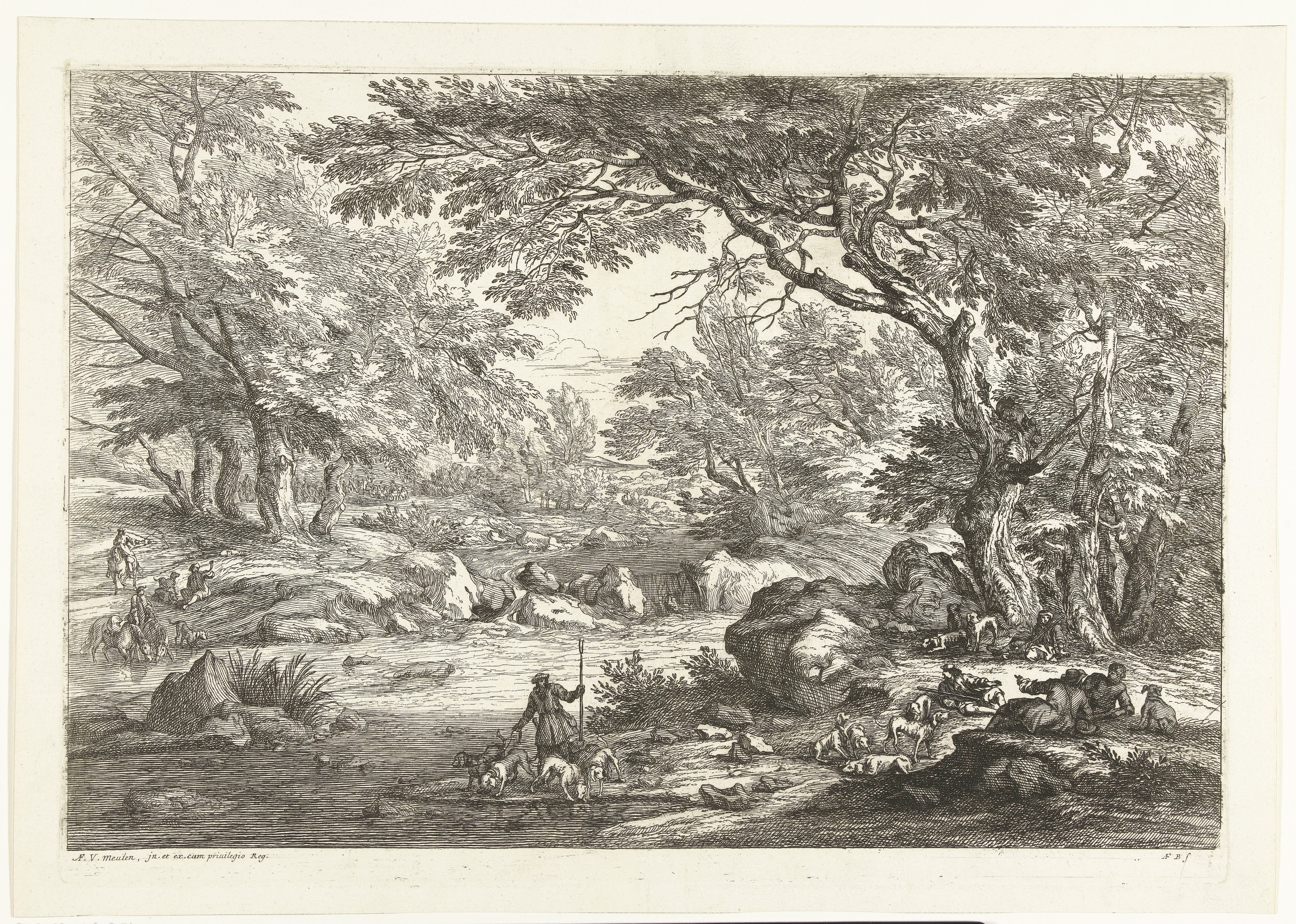 Landschap met rustende jagers