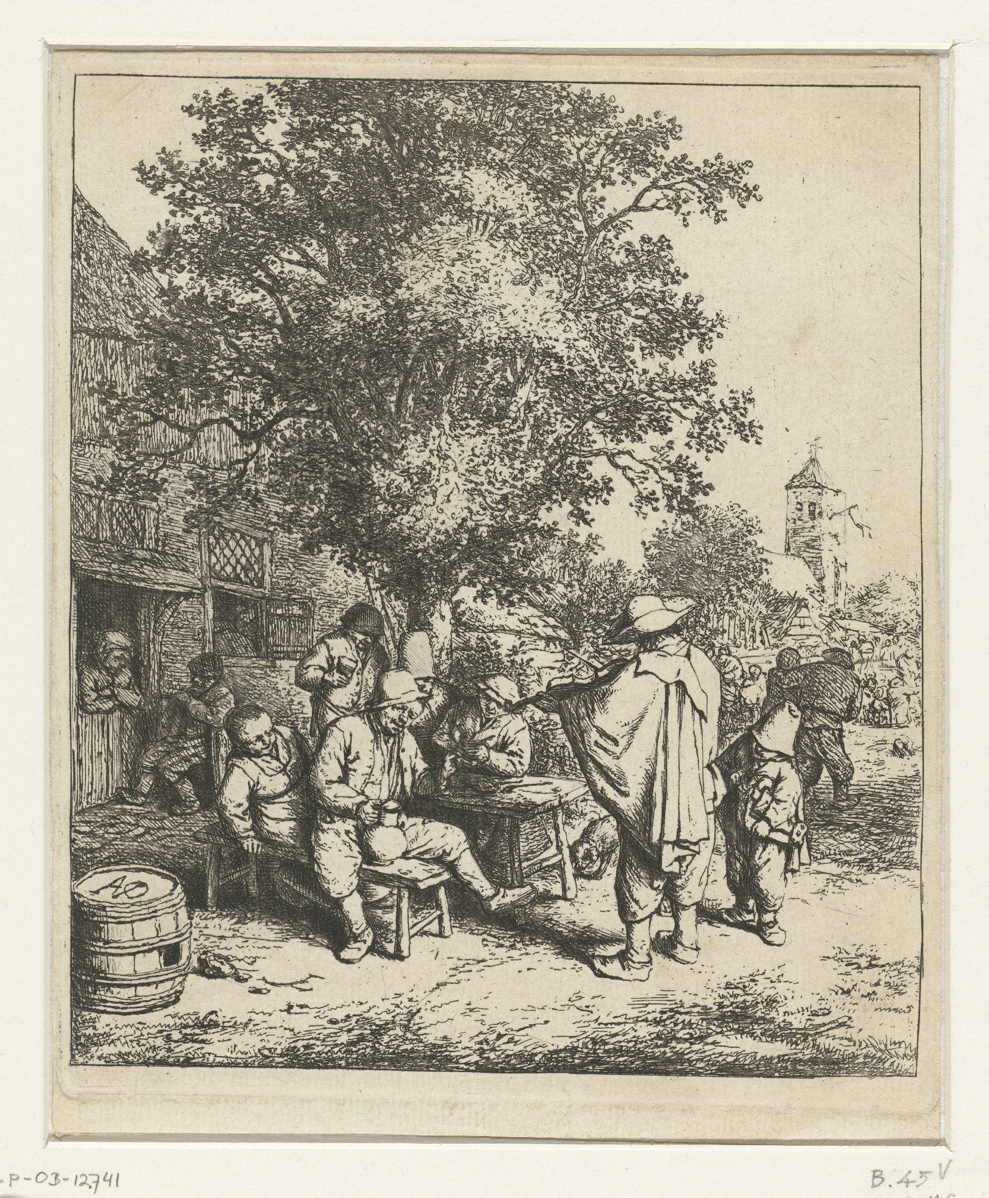 Vioolspeler en een jonge lierdraaier