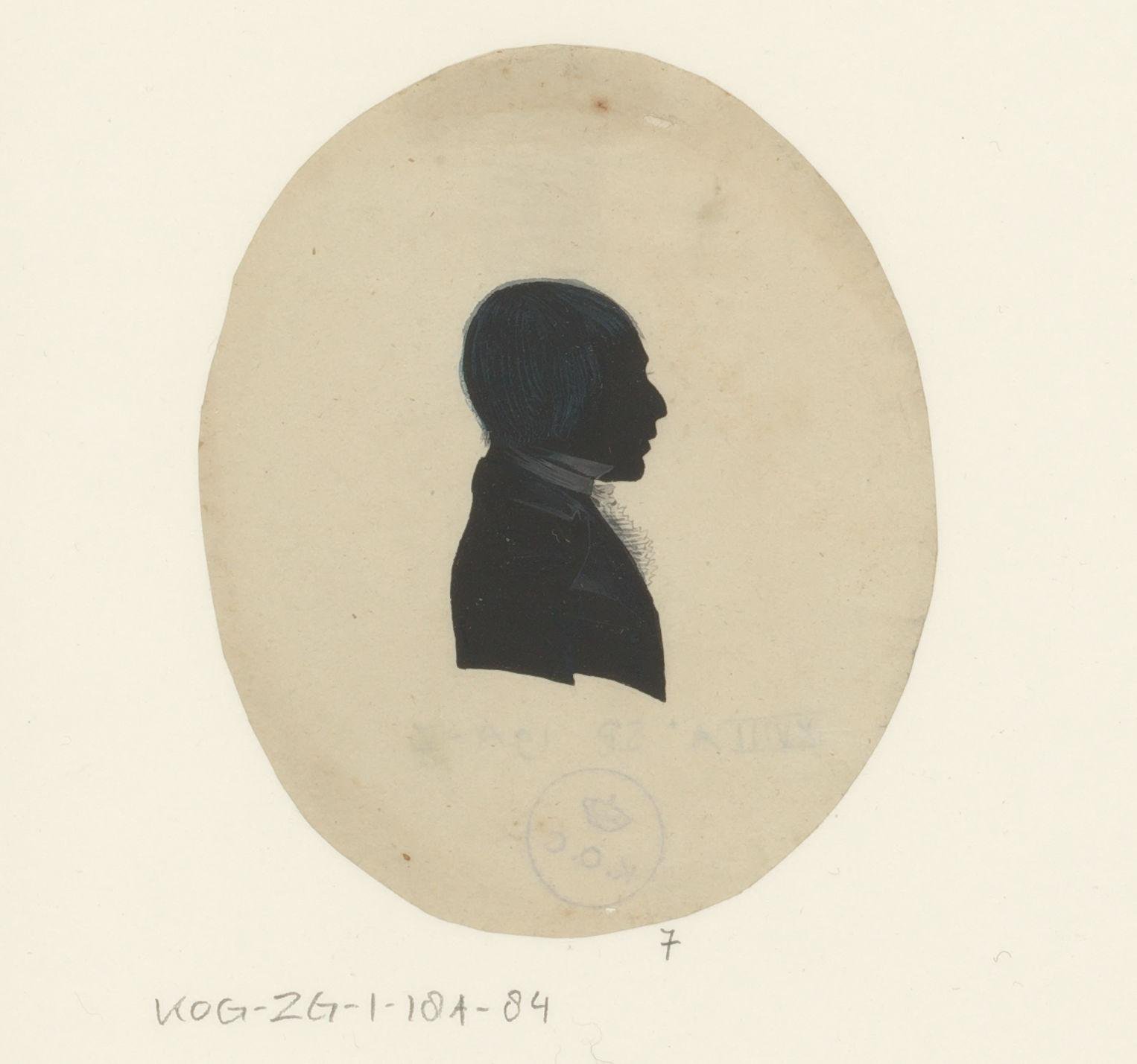 Silhouetportret van een onbekende man