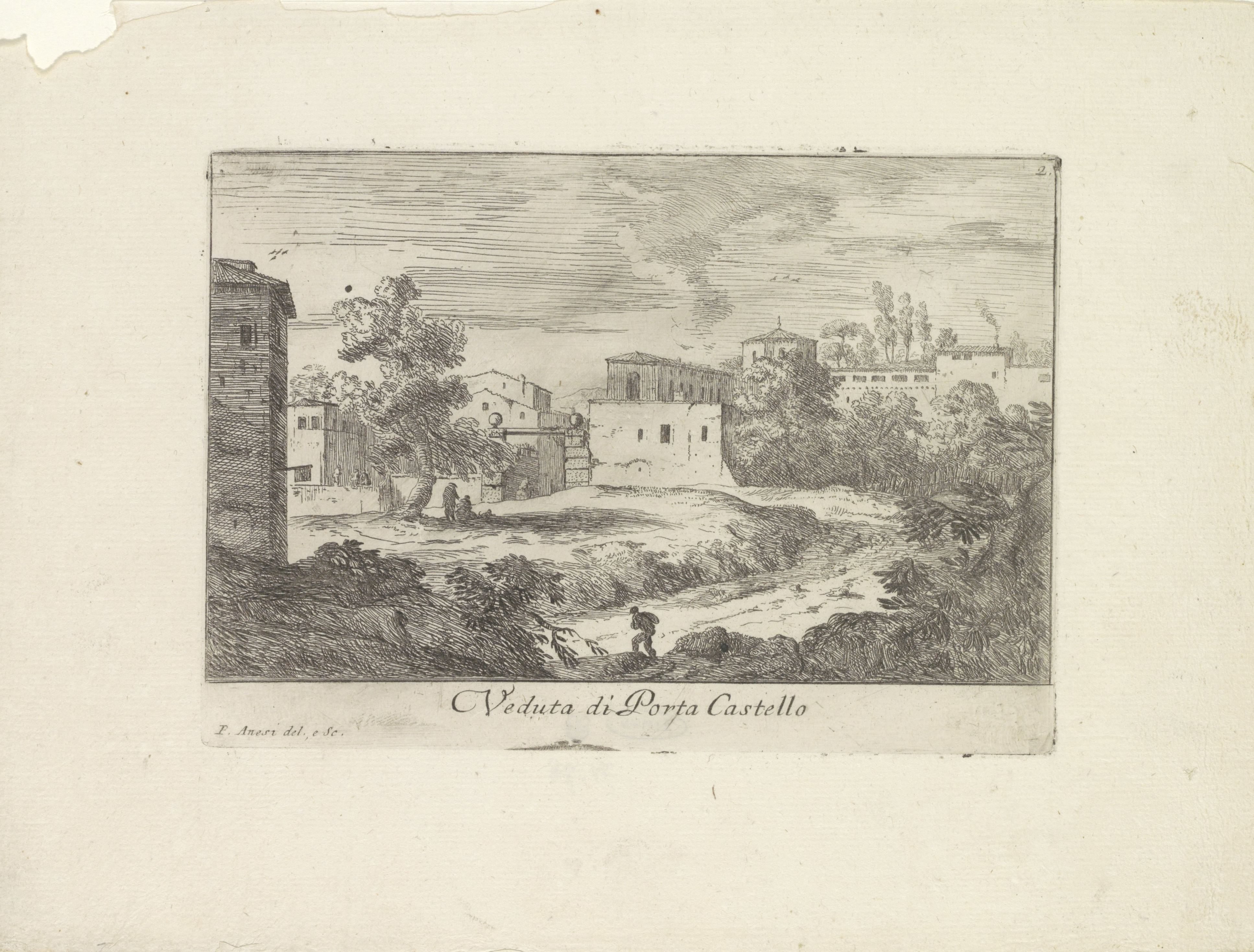 Landschap met de Porta Castello