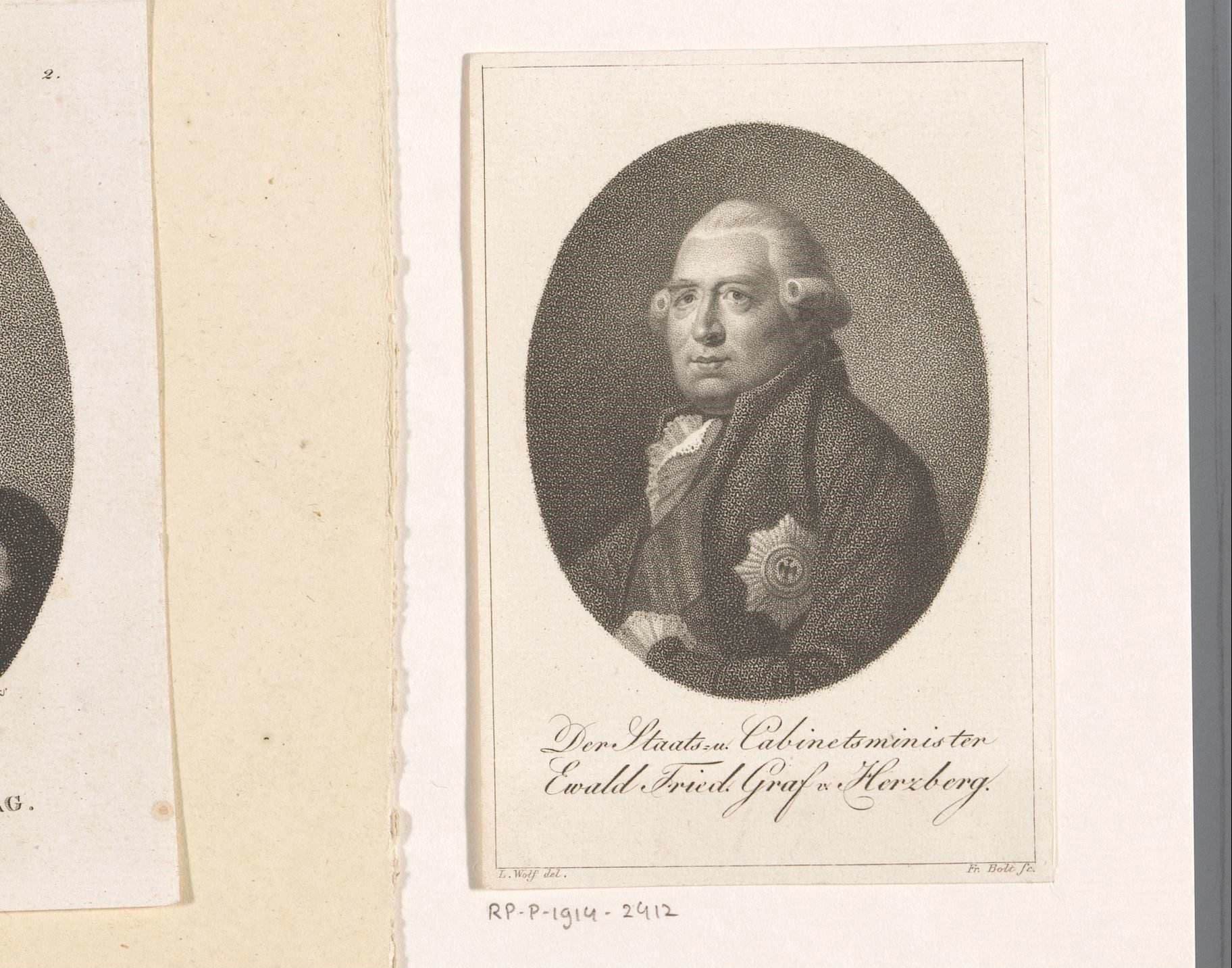 Portret van Ewald Friedrich von Hertzberg