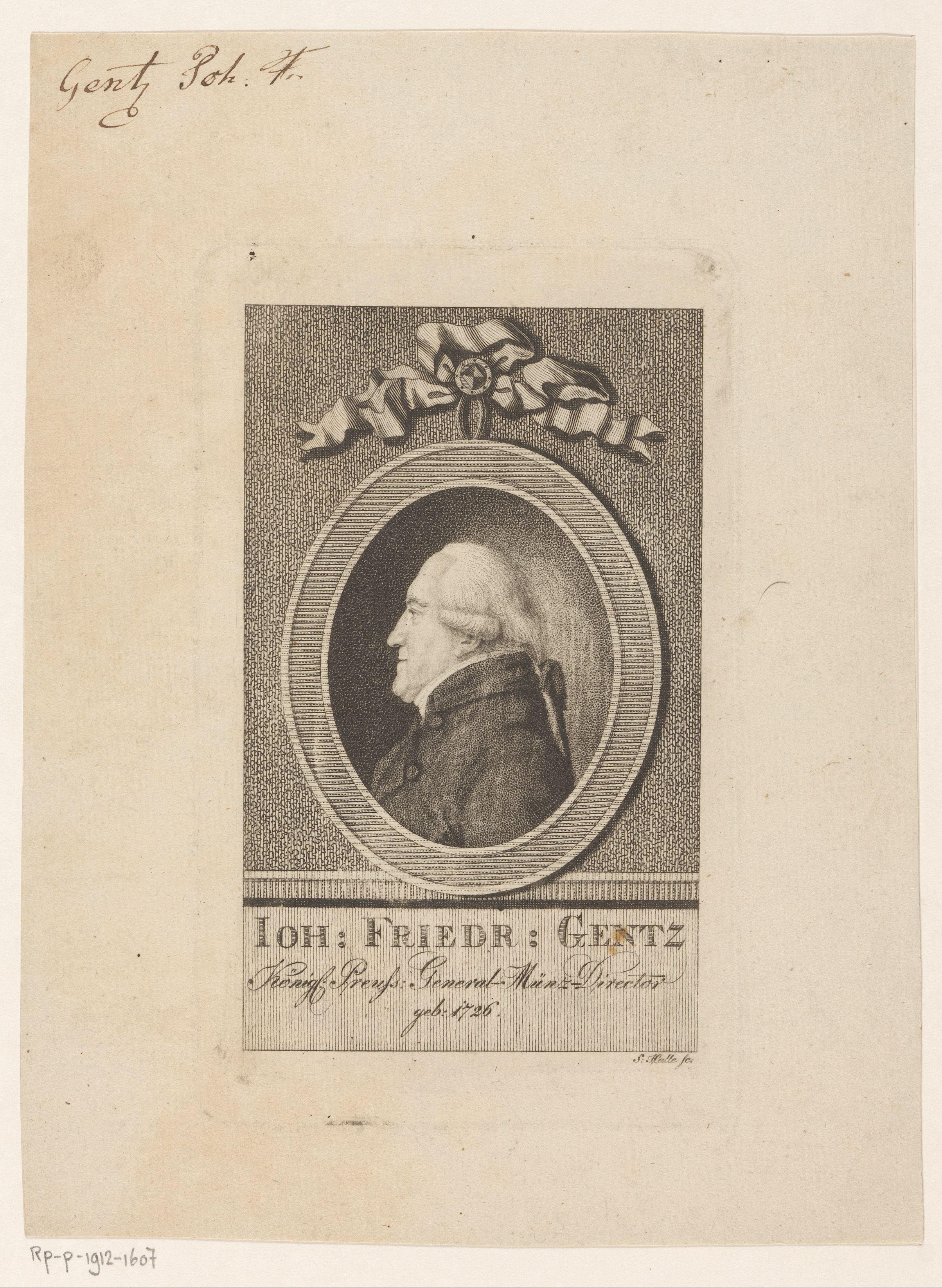 Portret van Johann Friedrich Gentz