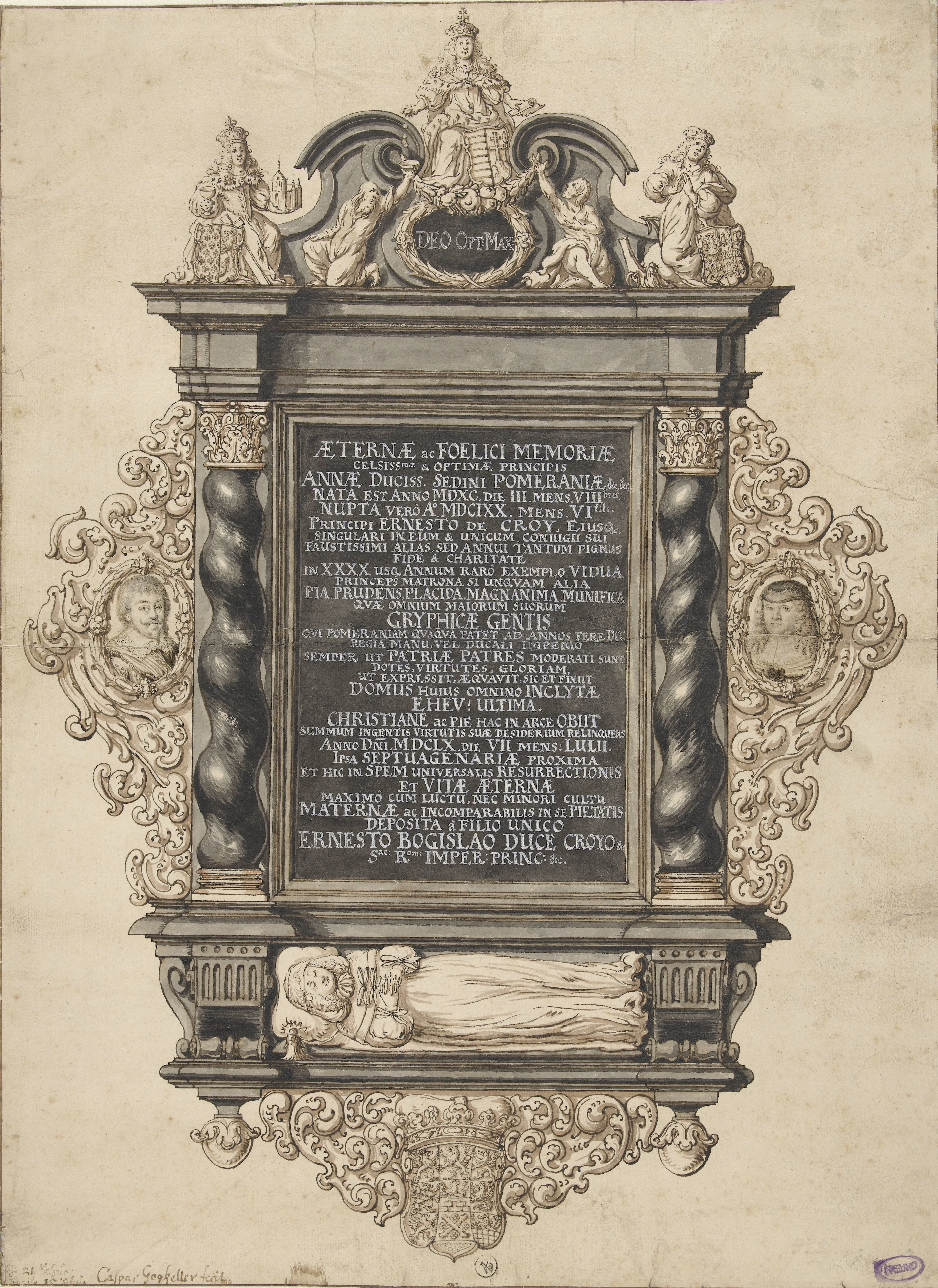 Grafmonument voor Anna van Croy-geboren van Pommeren