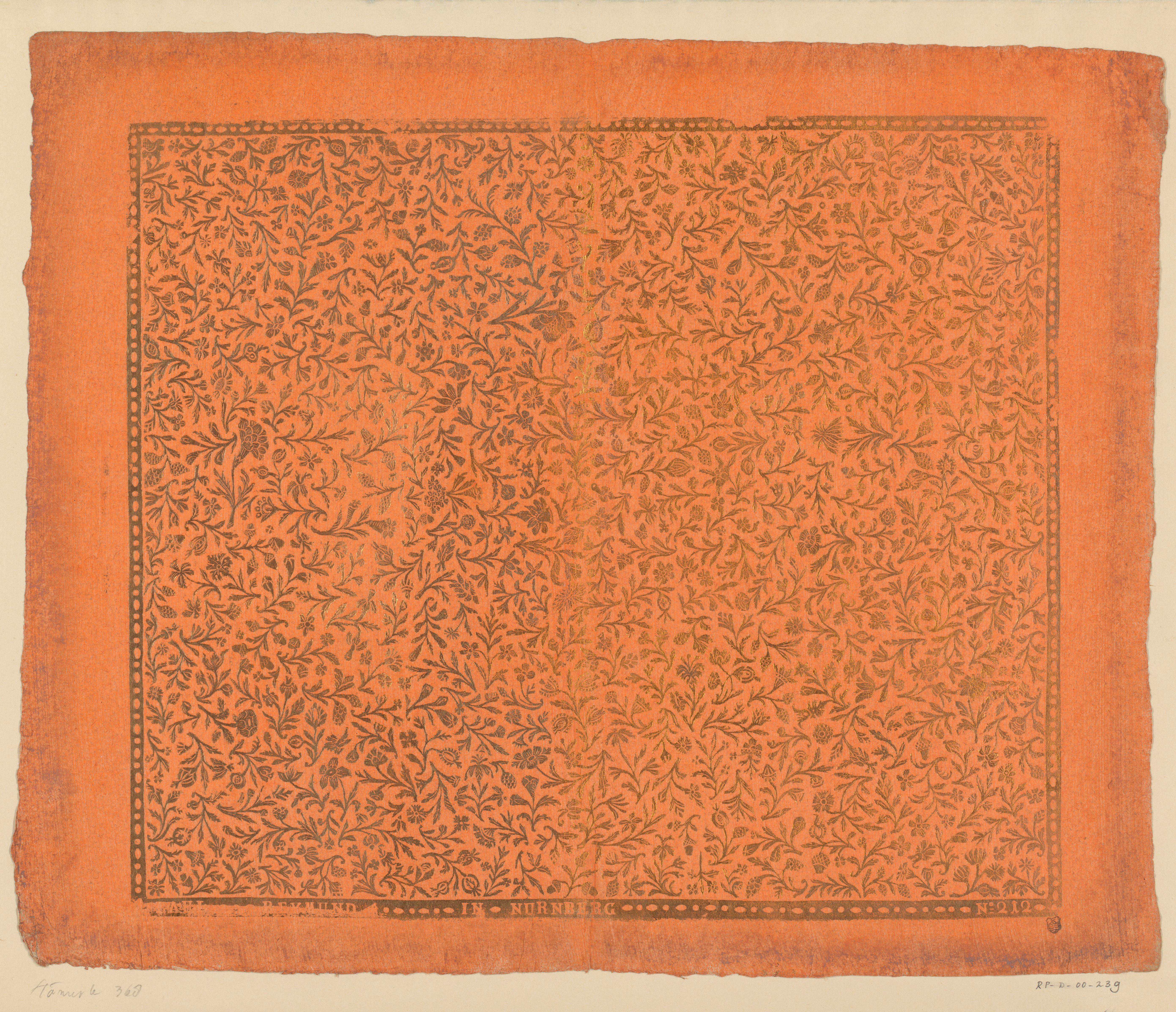 Blad met bloemen en vruchten