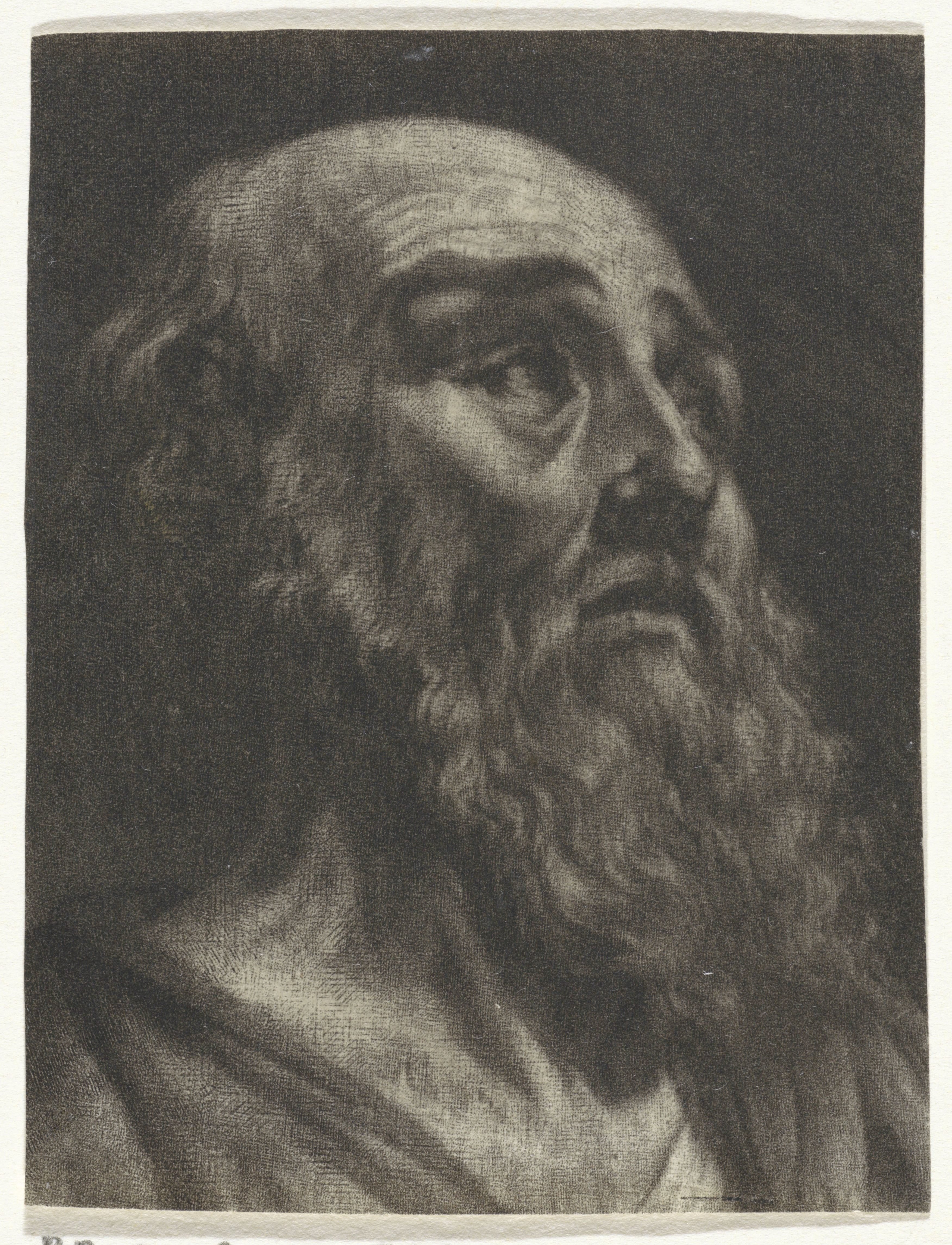 Buste van een oude man met een baard