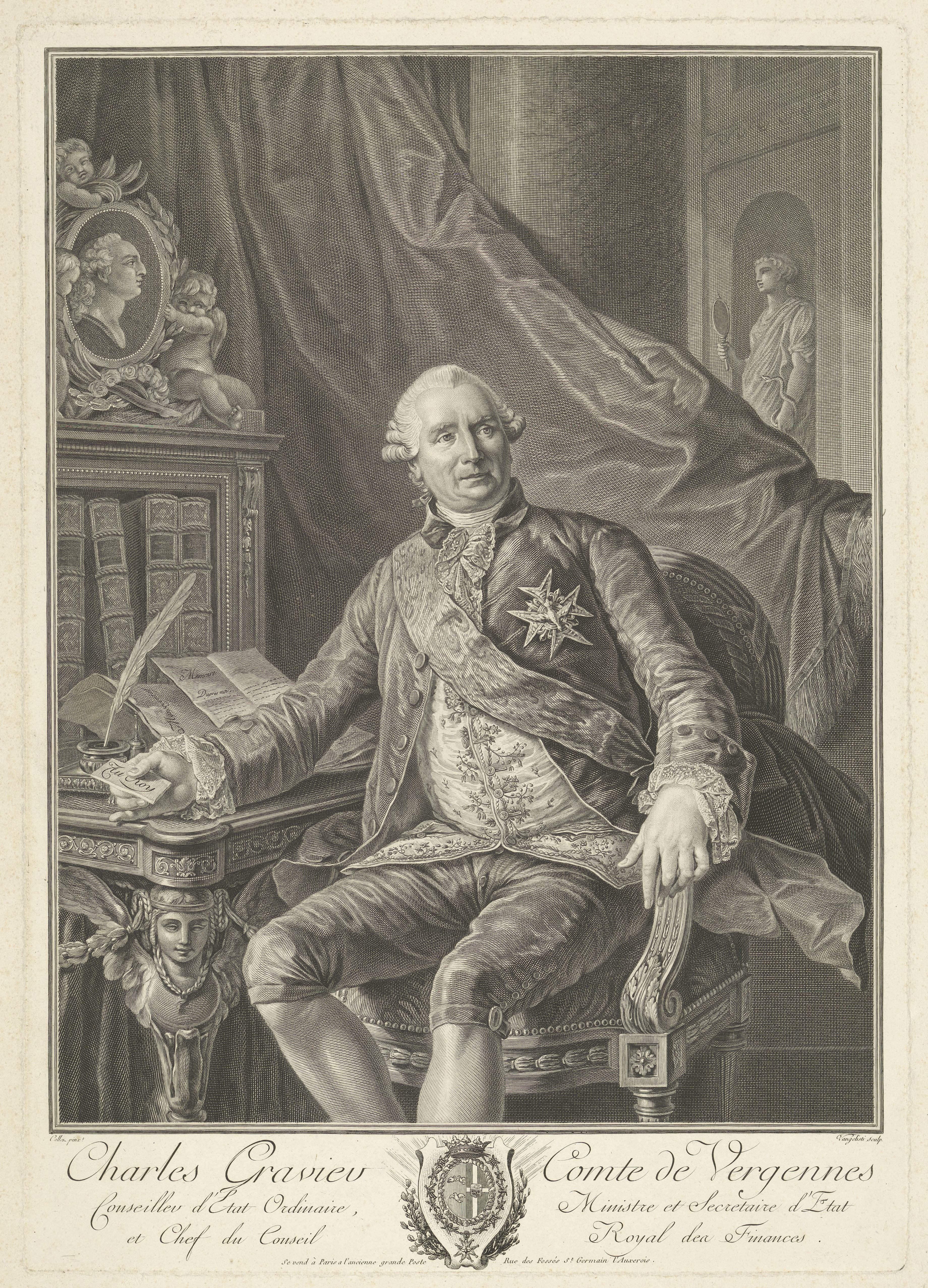 Portret van Charles Gravier, graaf van Vergennes