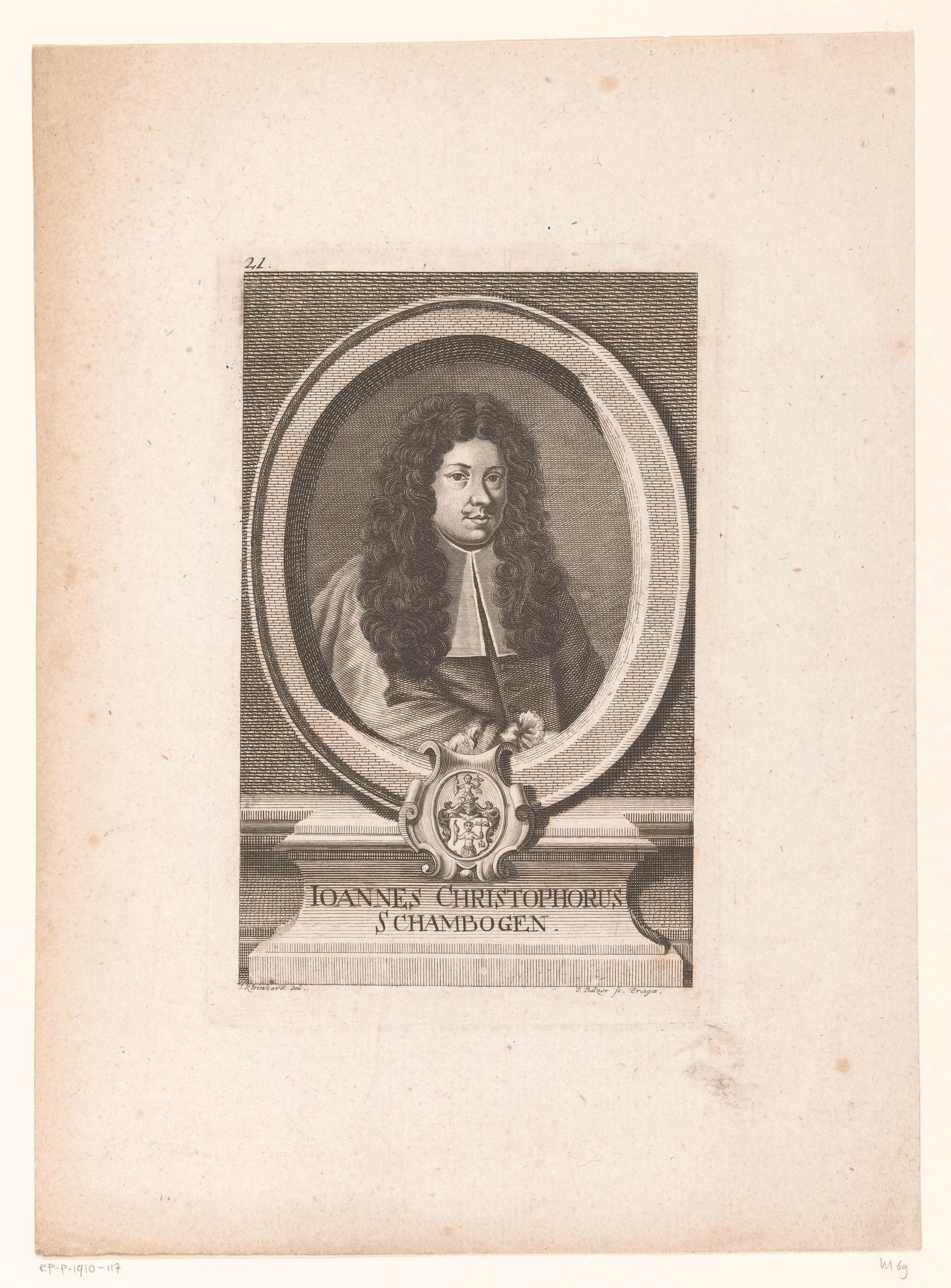 Portret van Johann Christoph Schambogen