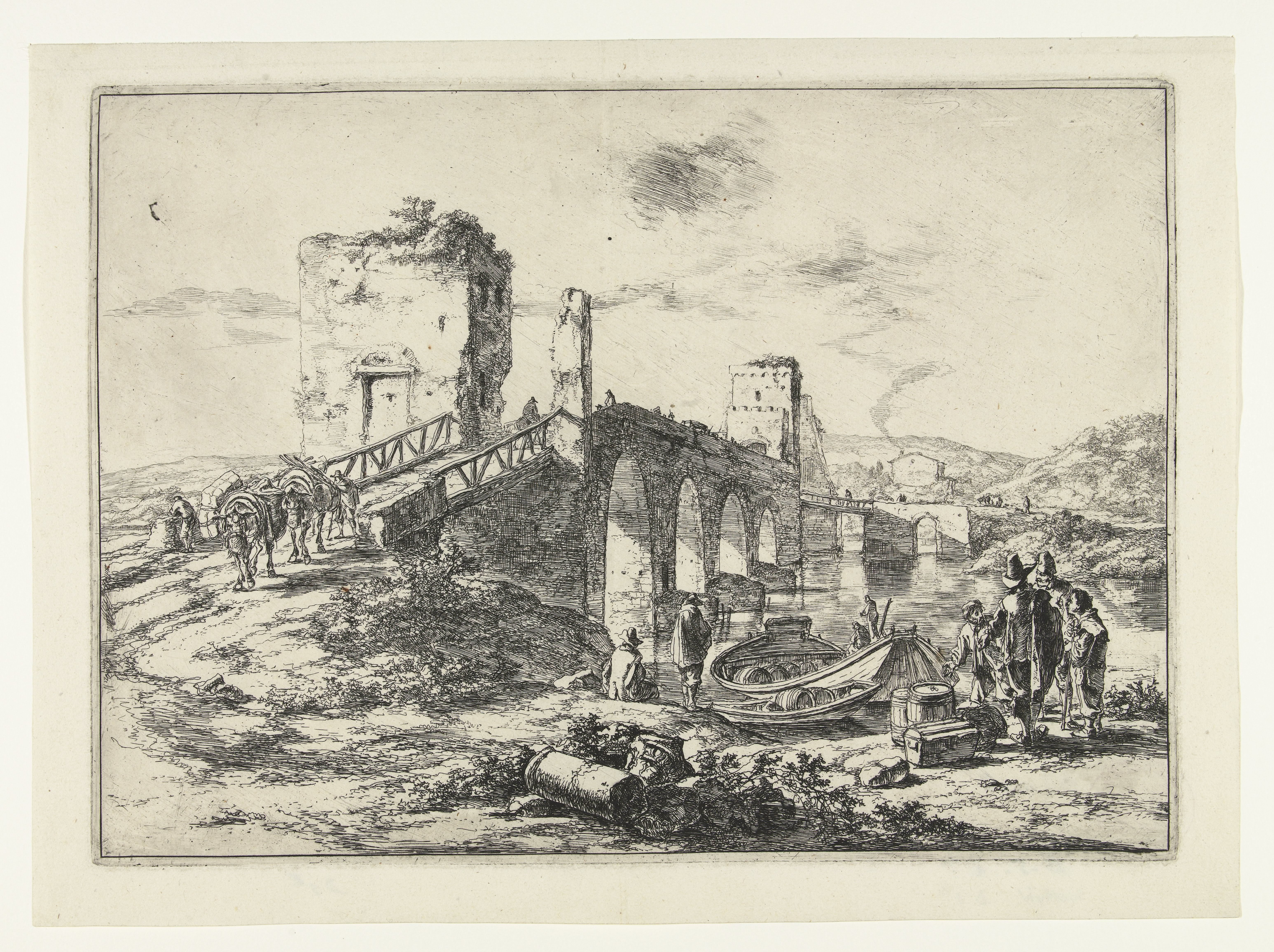 Landschap met brug, de Ponte Molle