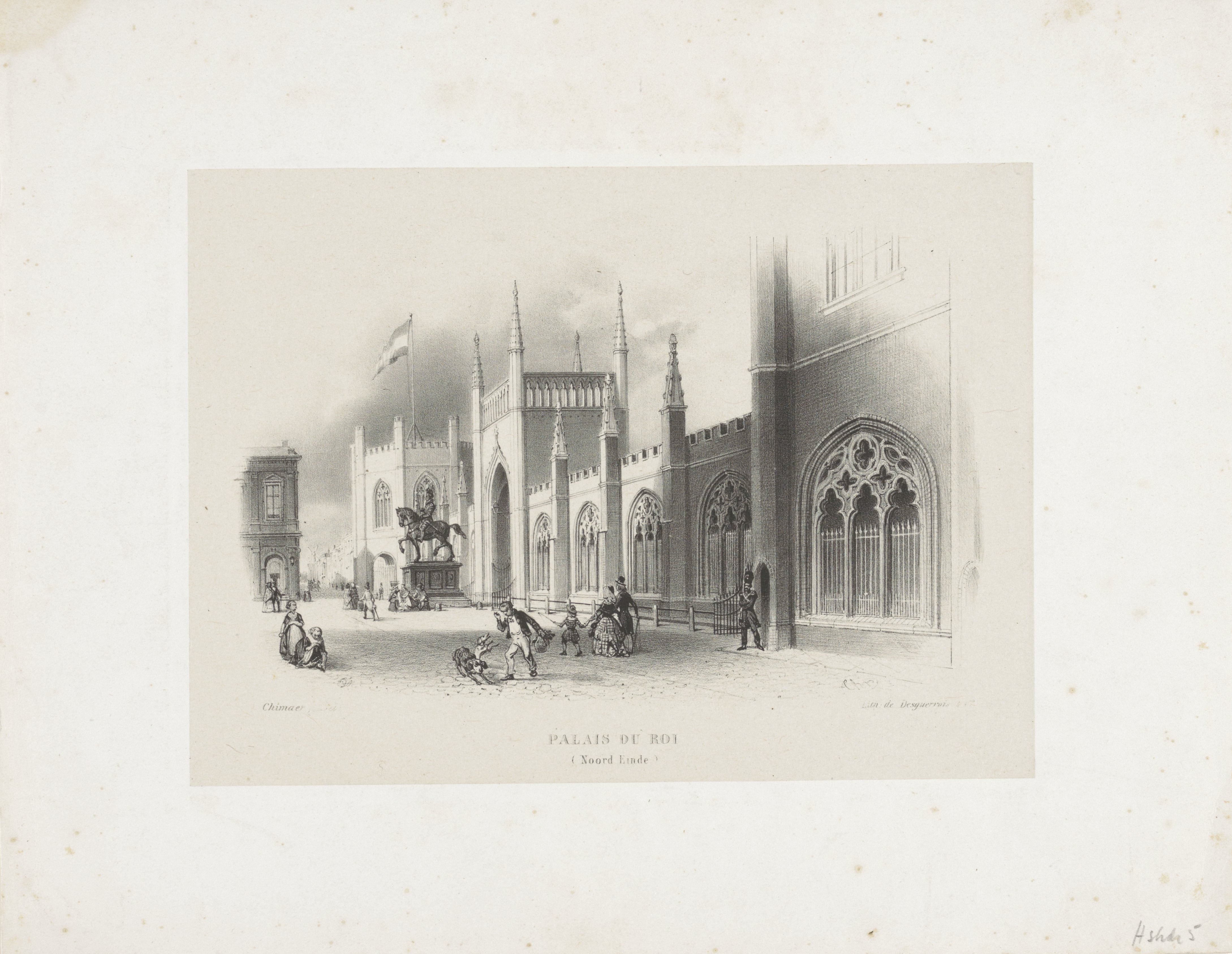 Gezicht op de Gotische galerij van Paleis Kneuterdijk