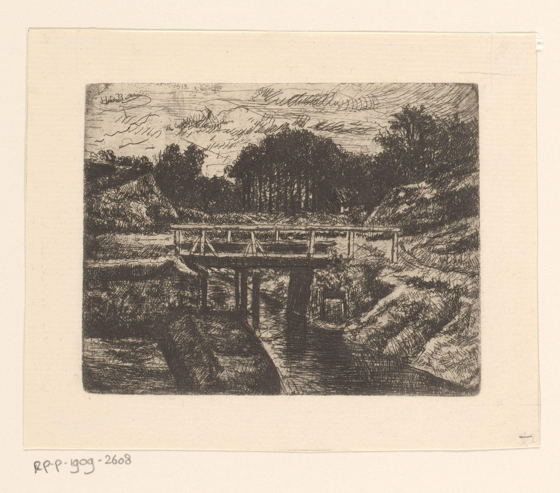 Houten brug over een kanaal