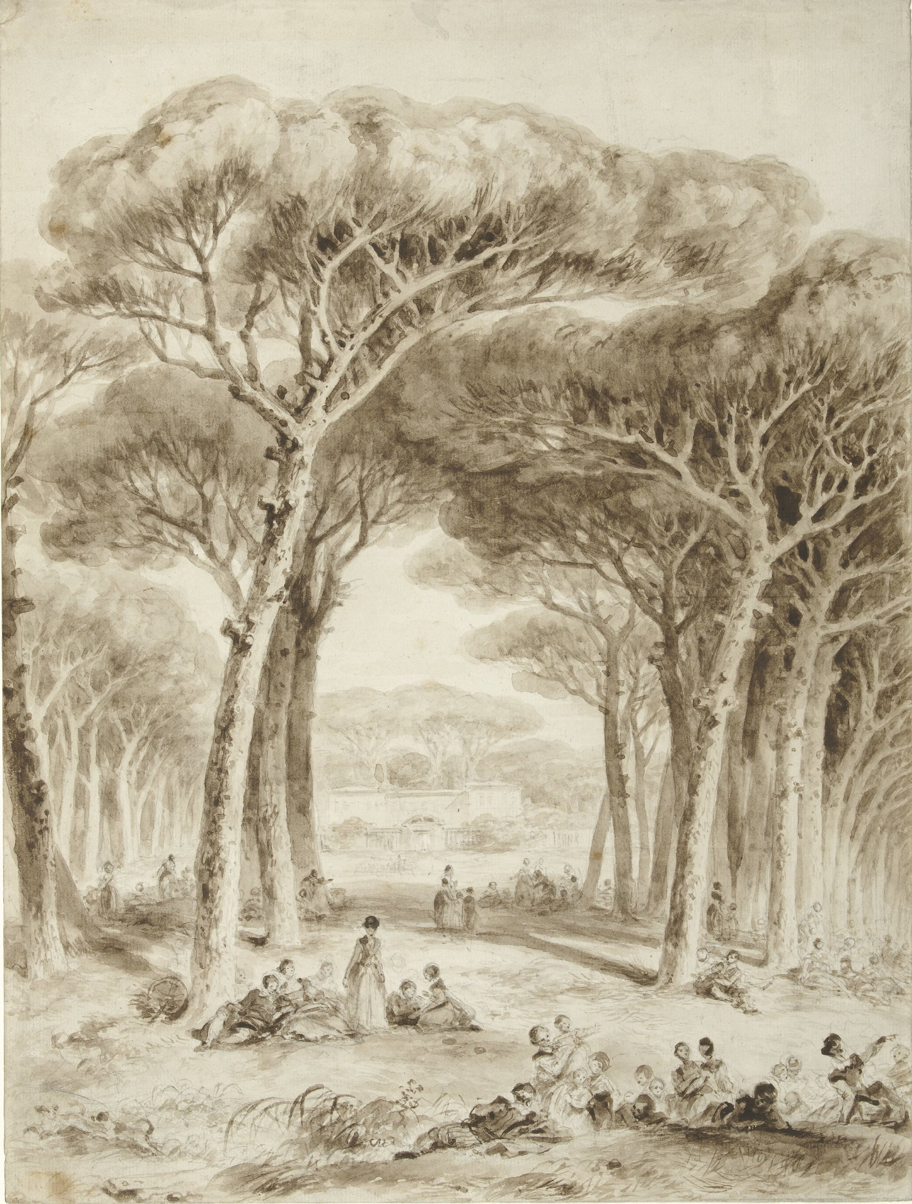Italian Landscape with Umbrella Pines