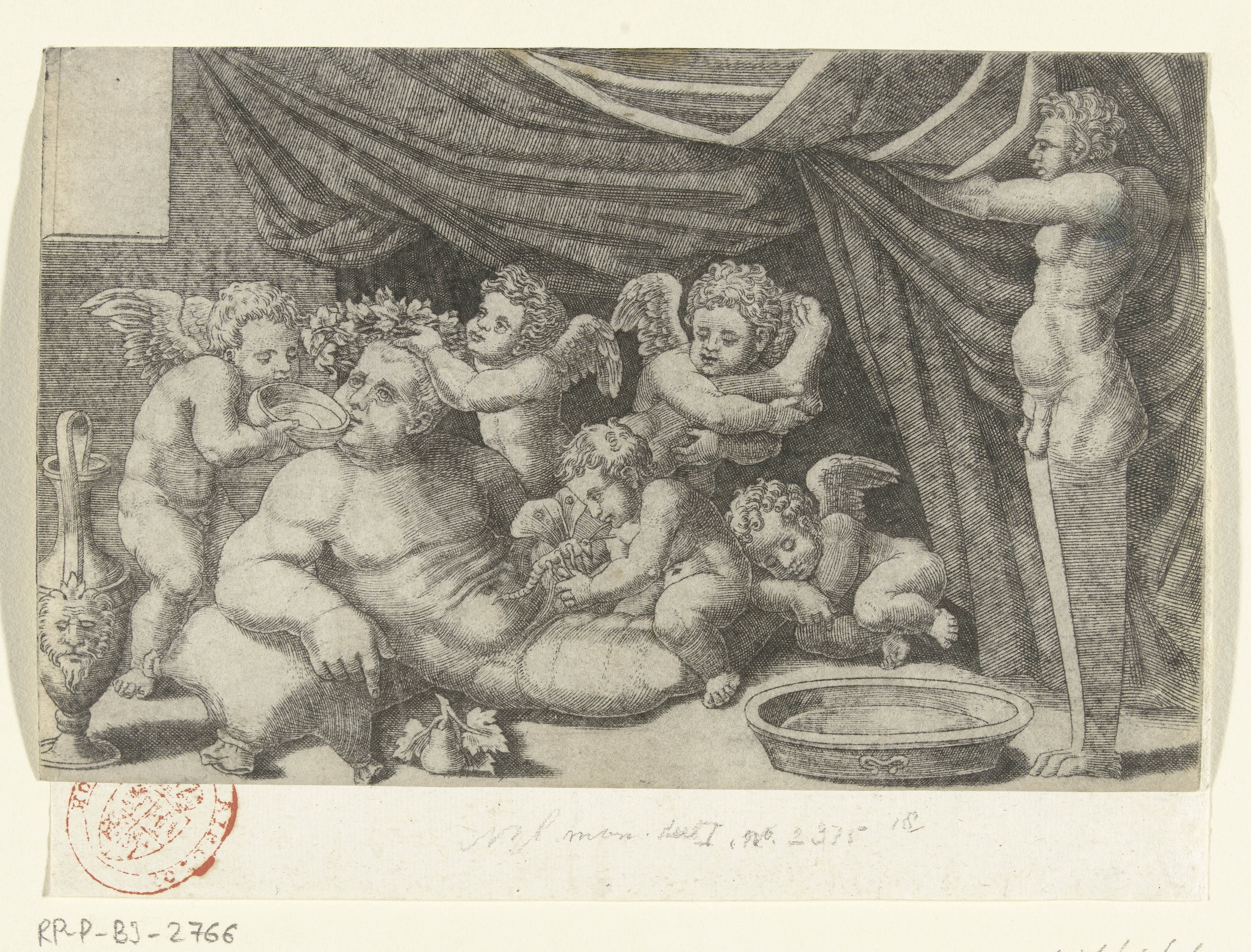 Bacchus met putti