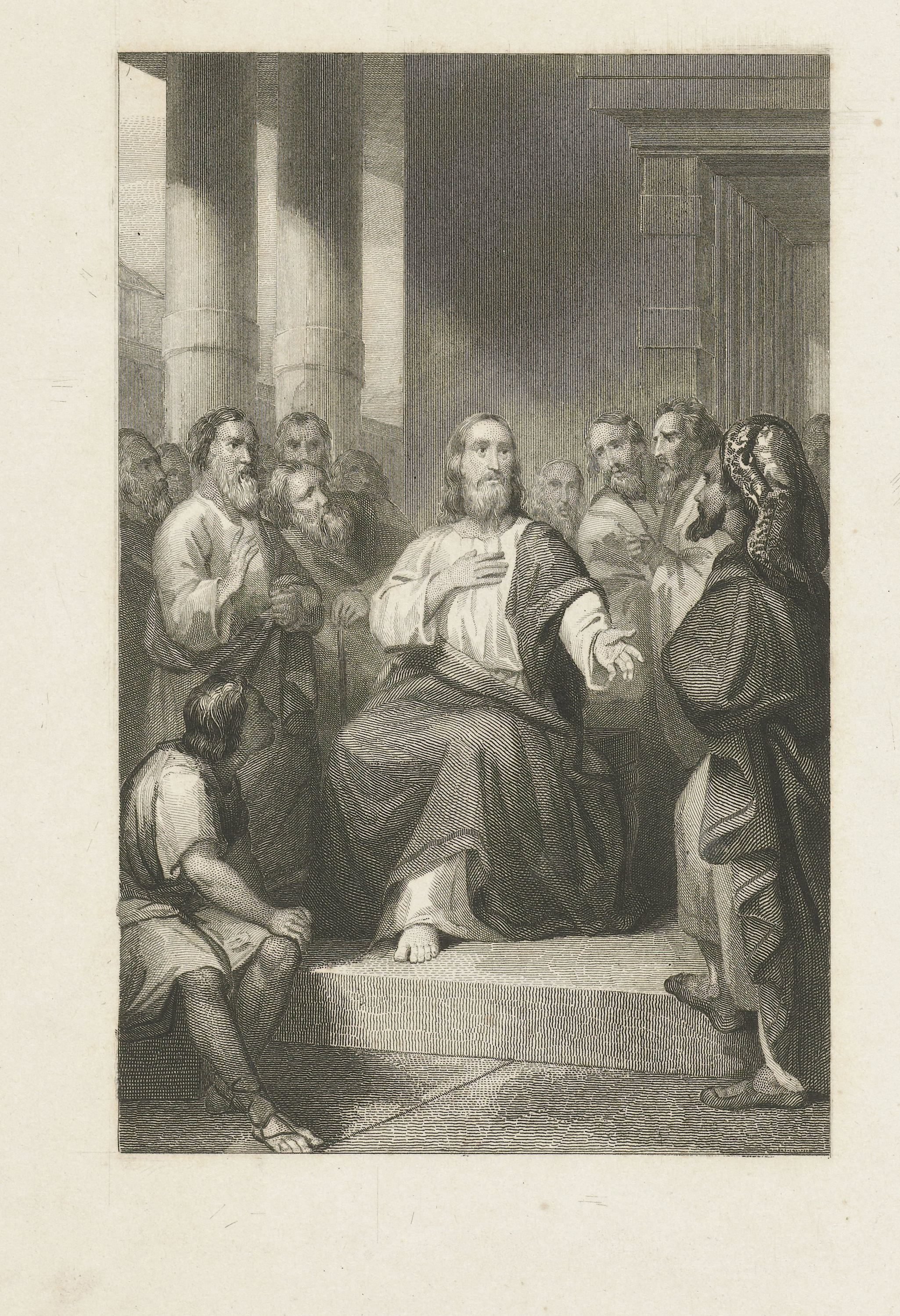Christus disputeert met mannen in de tempel