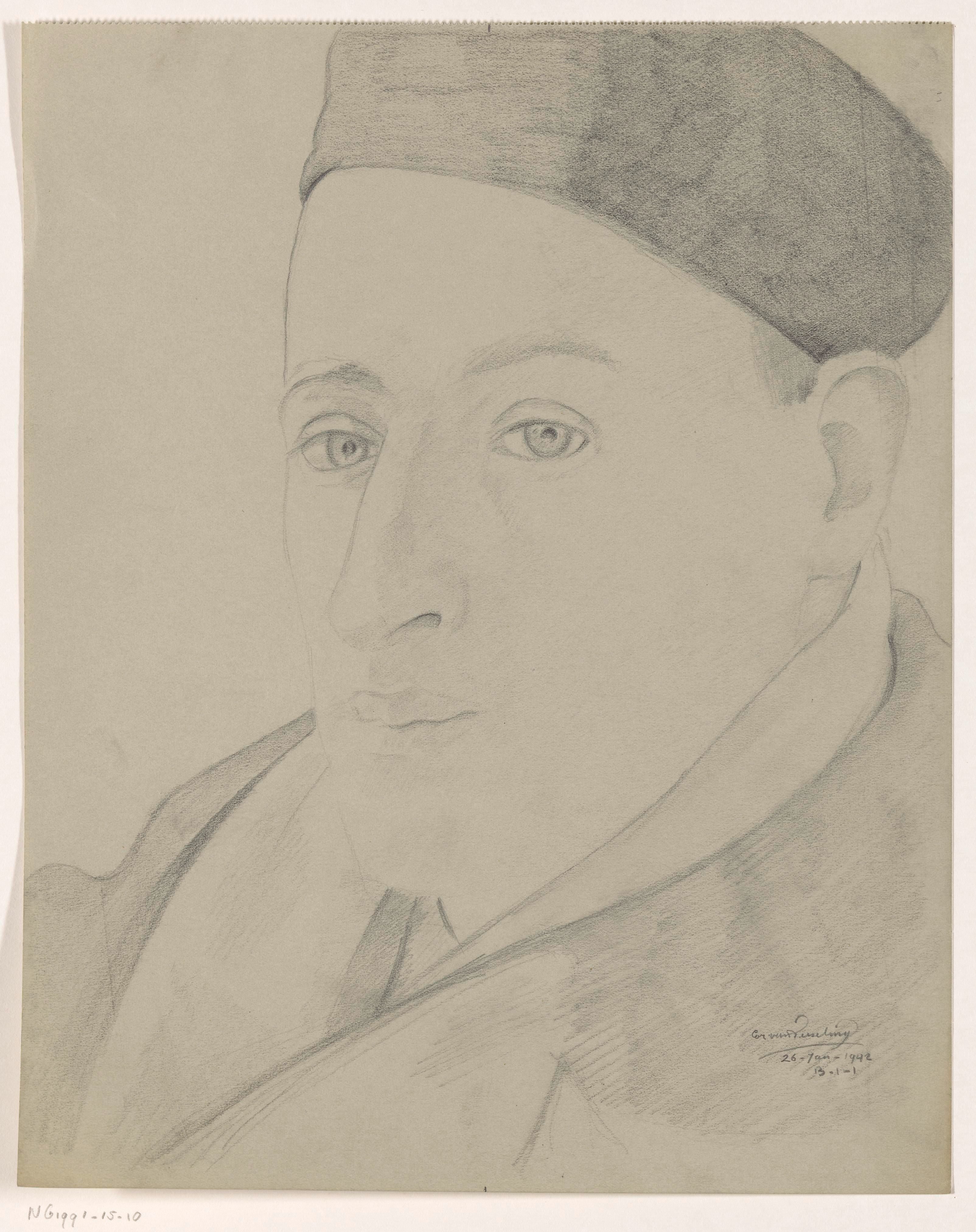 Zelfportret met pet: B-1-1, 26 januari