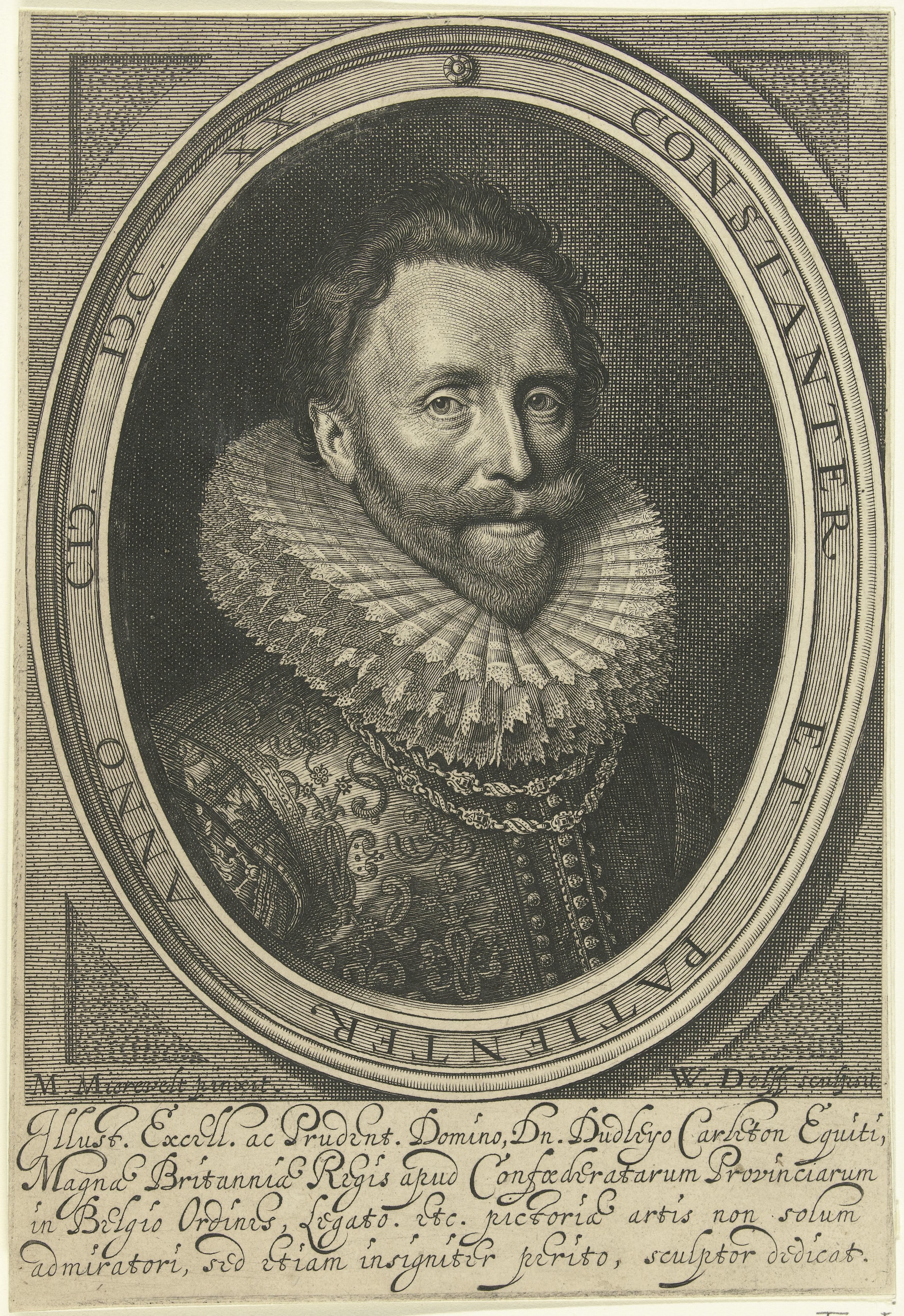Portret van Dudley Carlton, graaf van Dorchester