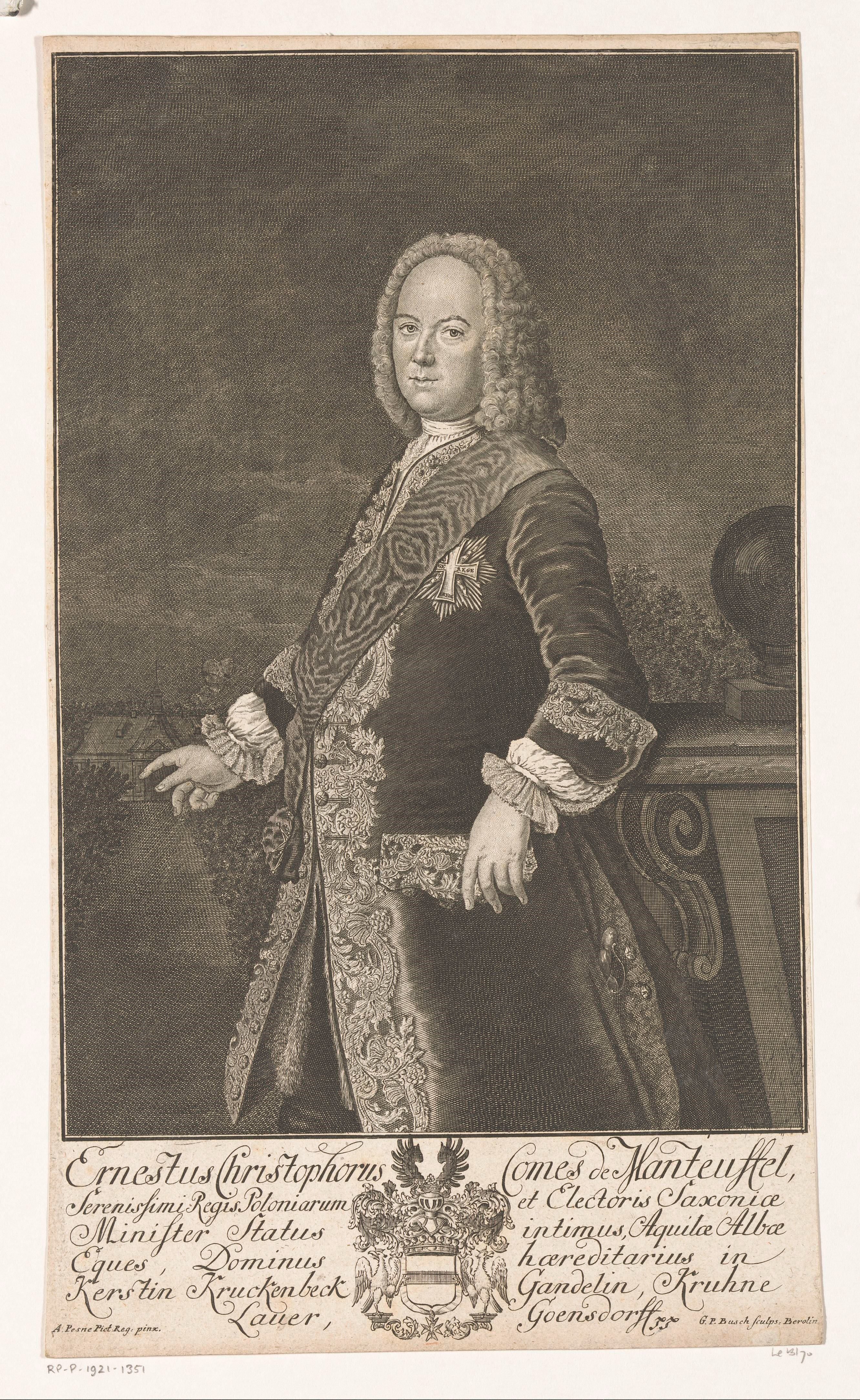 Portret van Ernst Christoph, Reichsgraf von Manteuffel