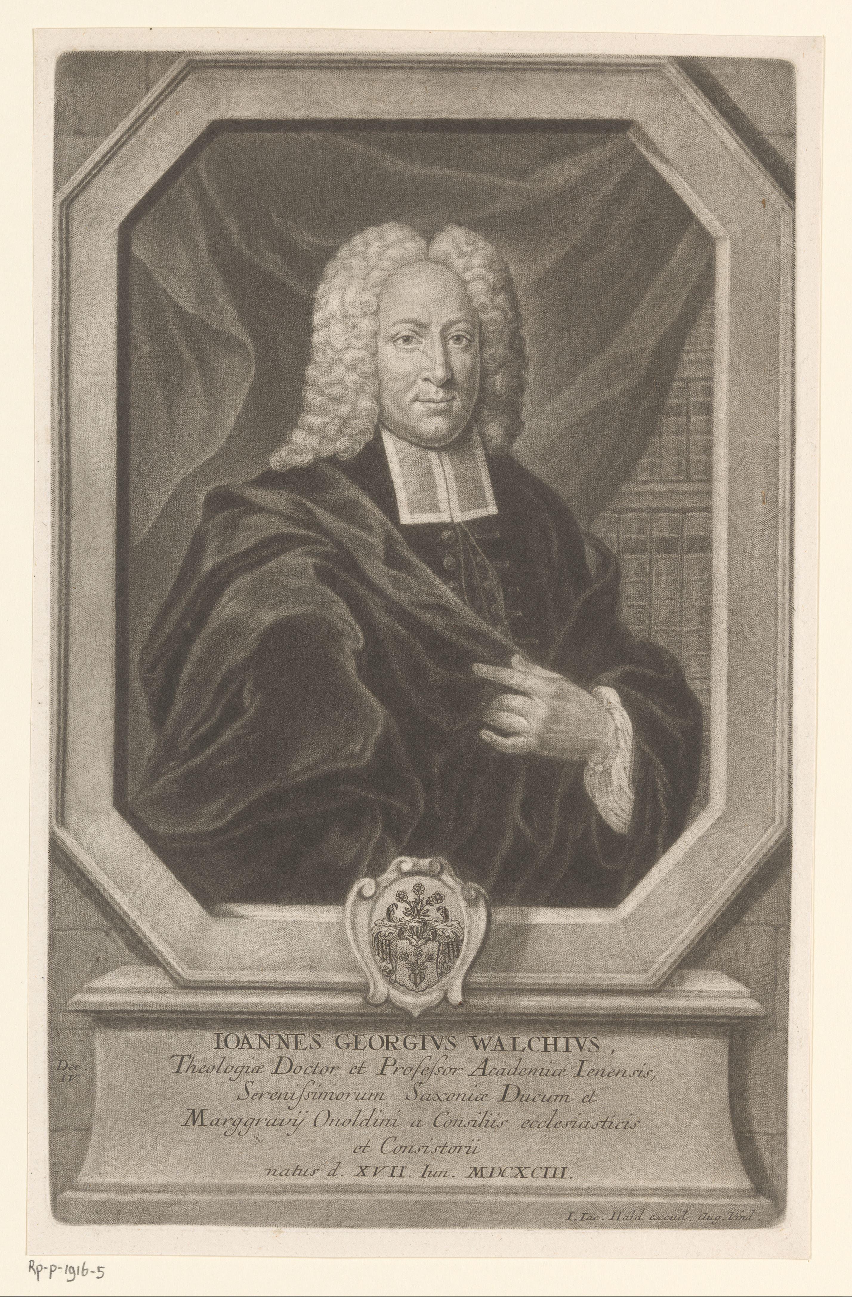 Portret van Johann Georg Walch