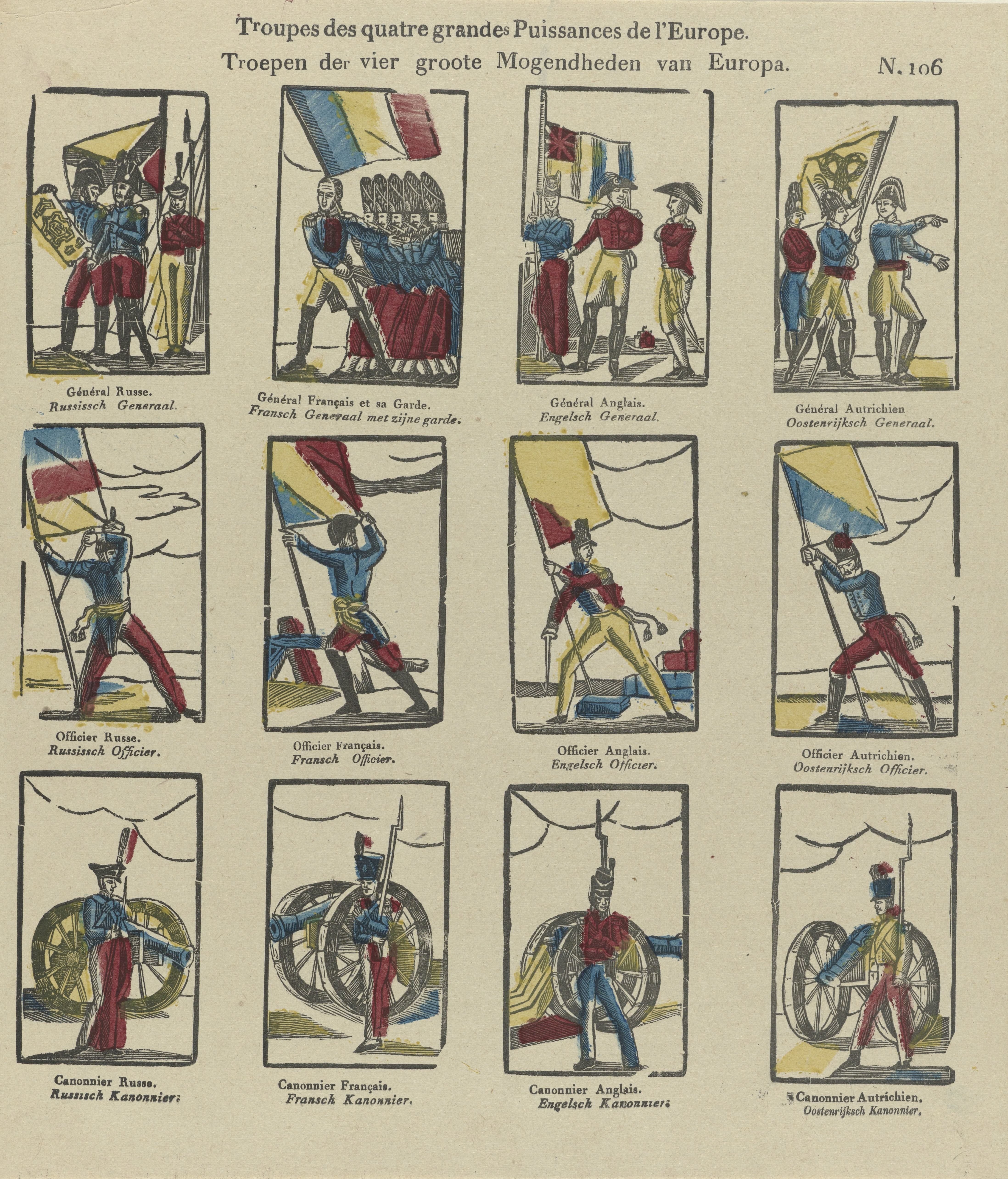 Troupes des quatre grandes Puissances de l'Europe / troepen der vier groote mogendheden van Europa