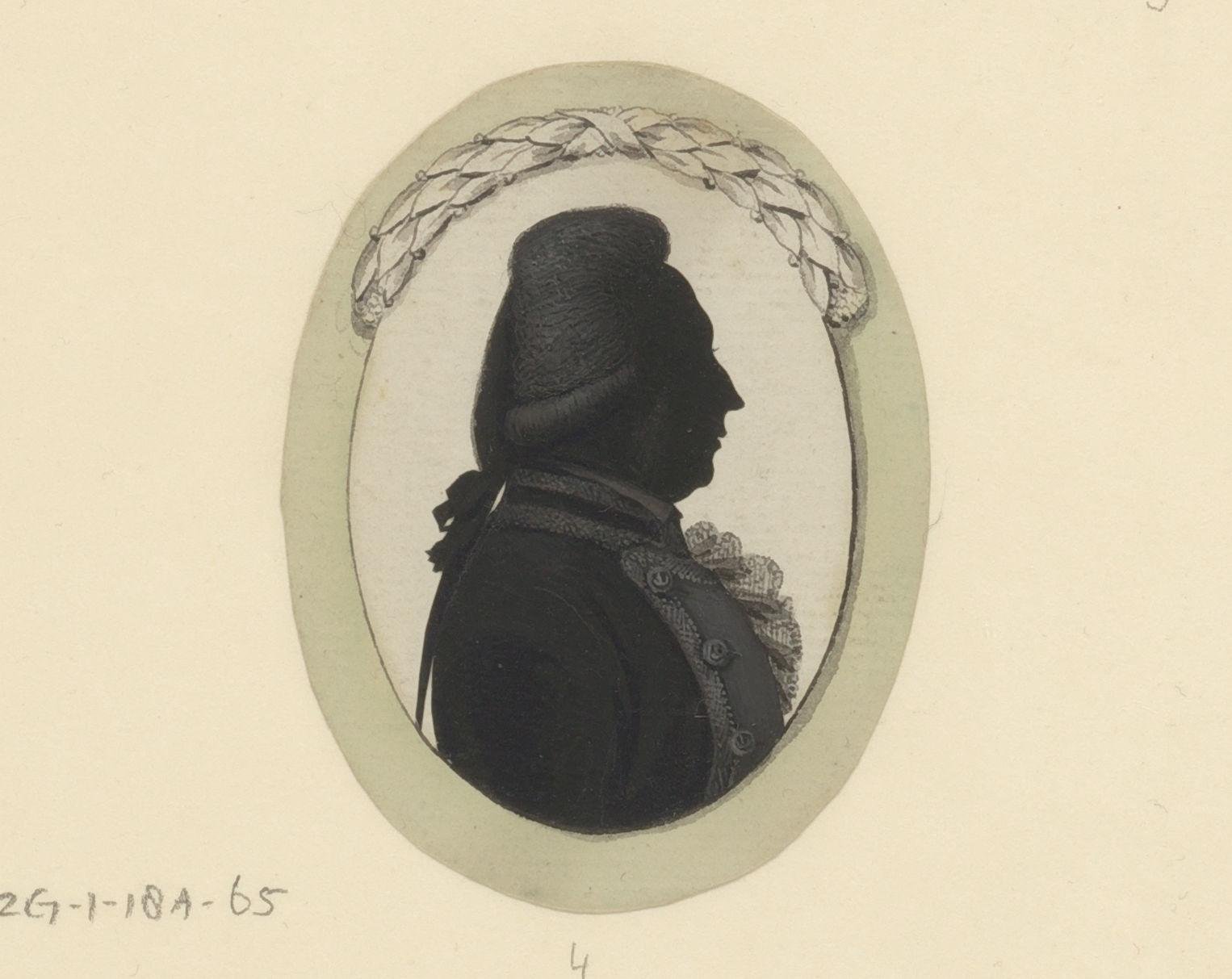 Silhouetportret van een onbekende man, mogelijk K.P. Stambke