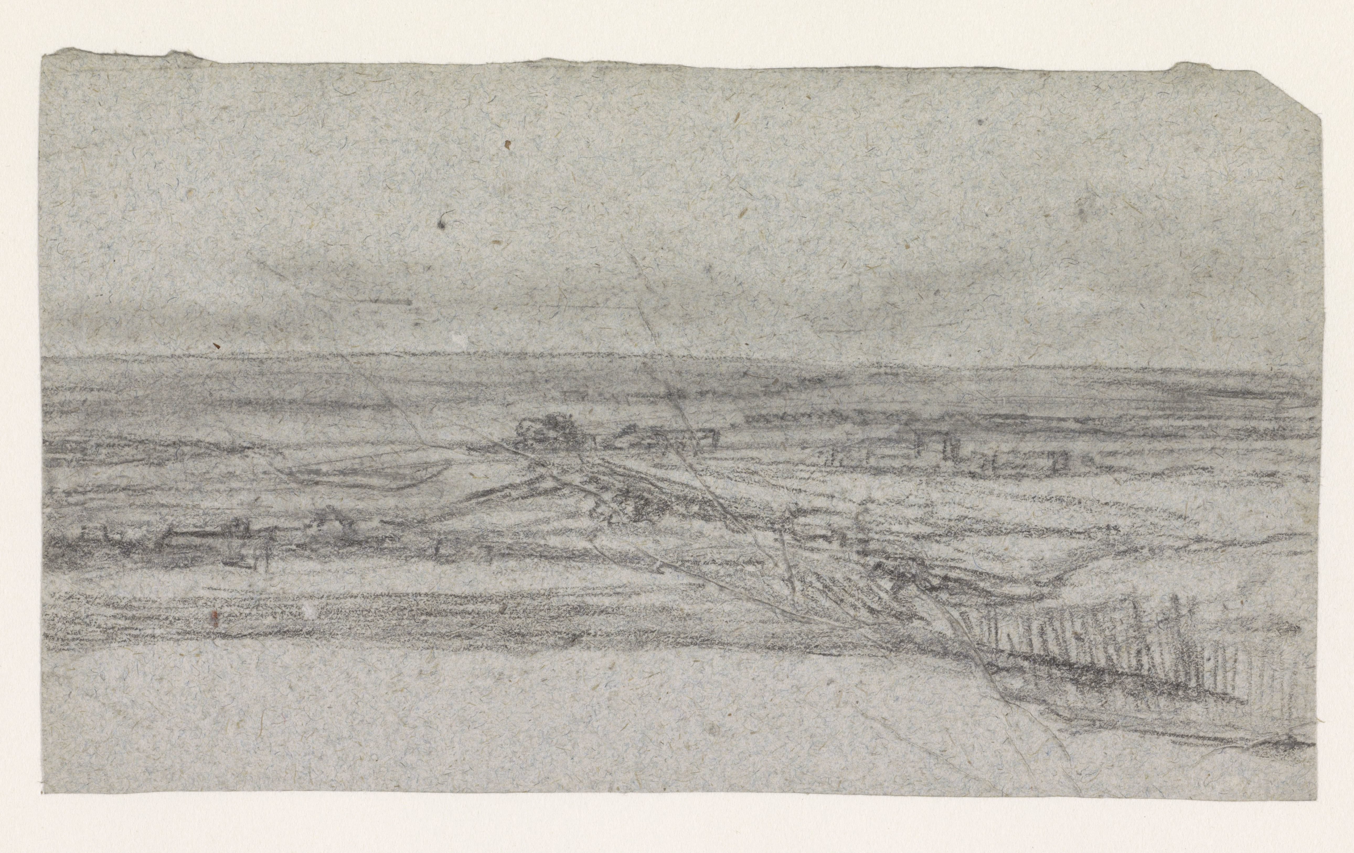 Donker vlak landschap