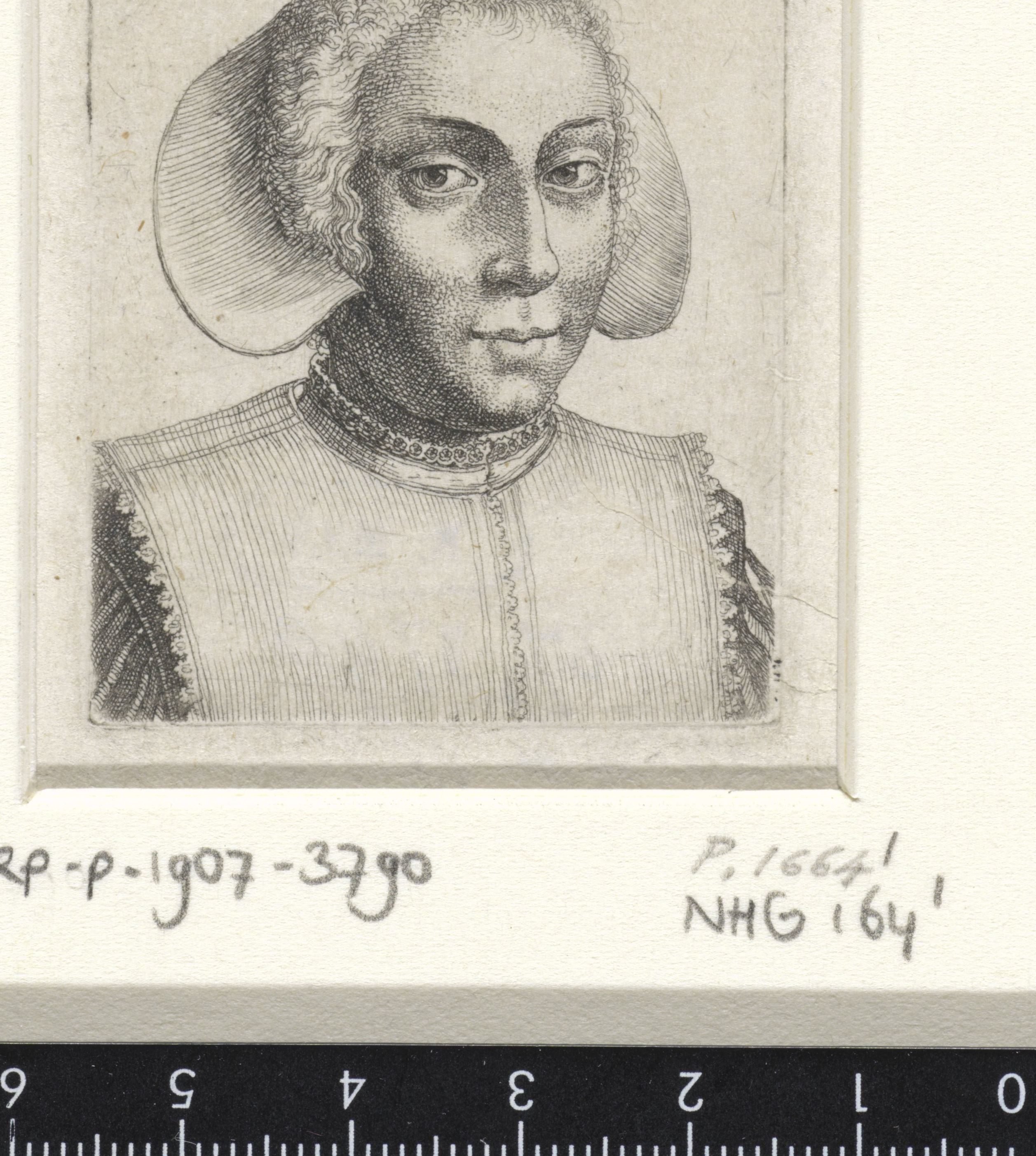 Portret van een vrouw met hoofdkapje