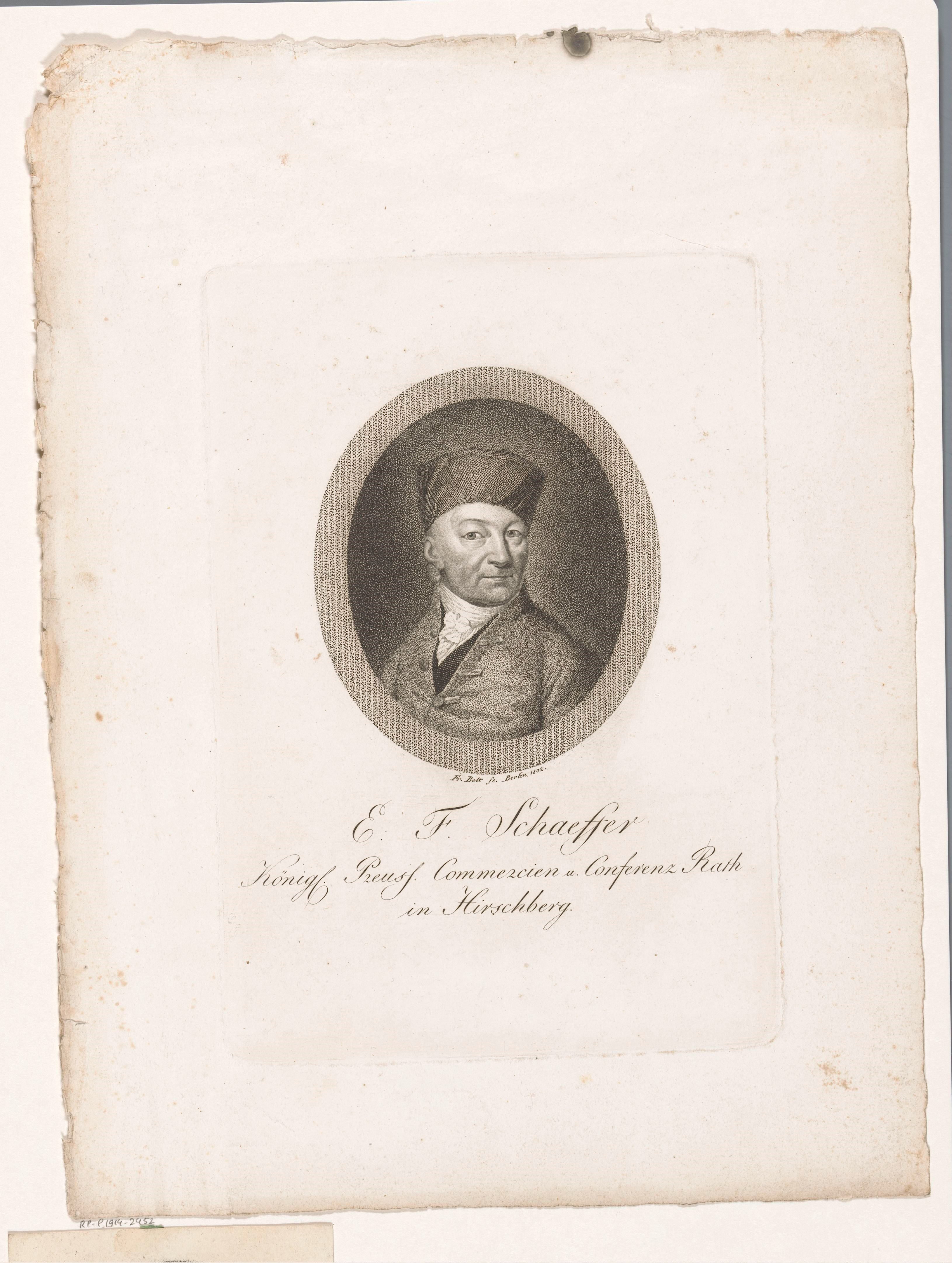 Portret van E.F. Schaeffer