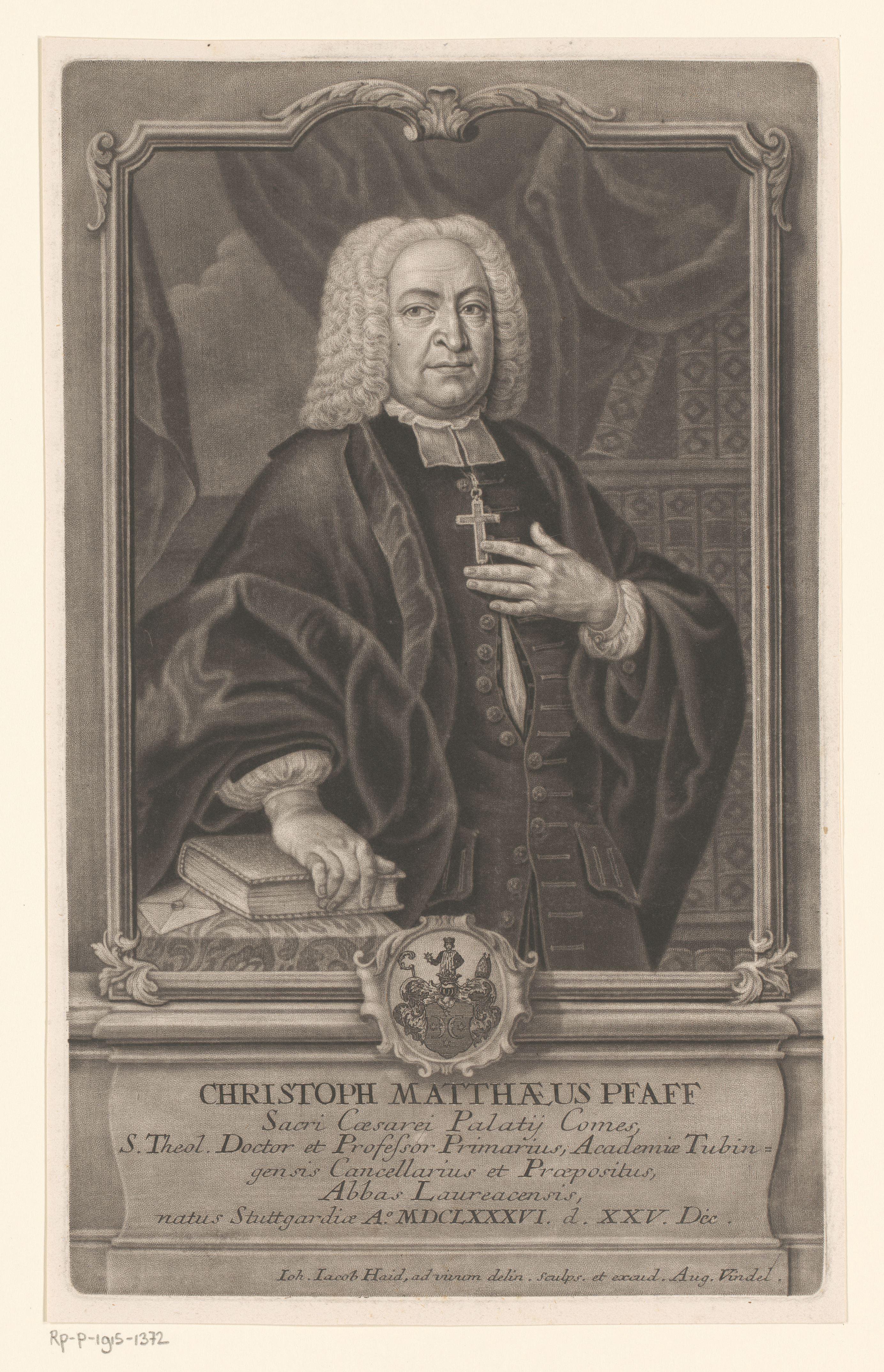 Portret van Christoph Matthäus Pfaff