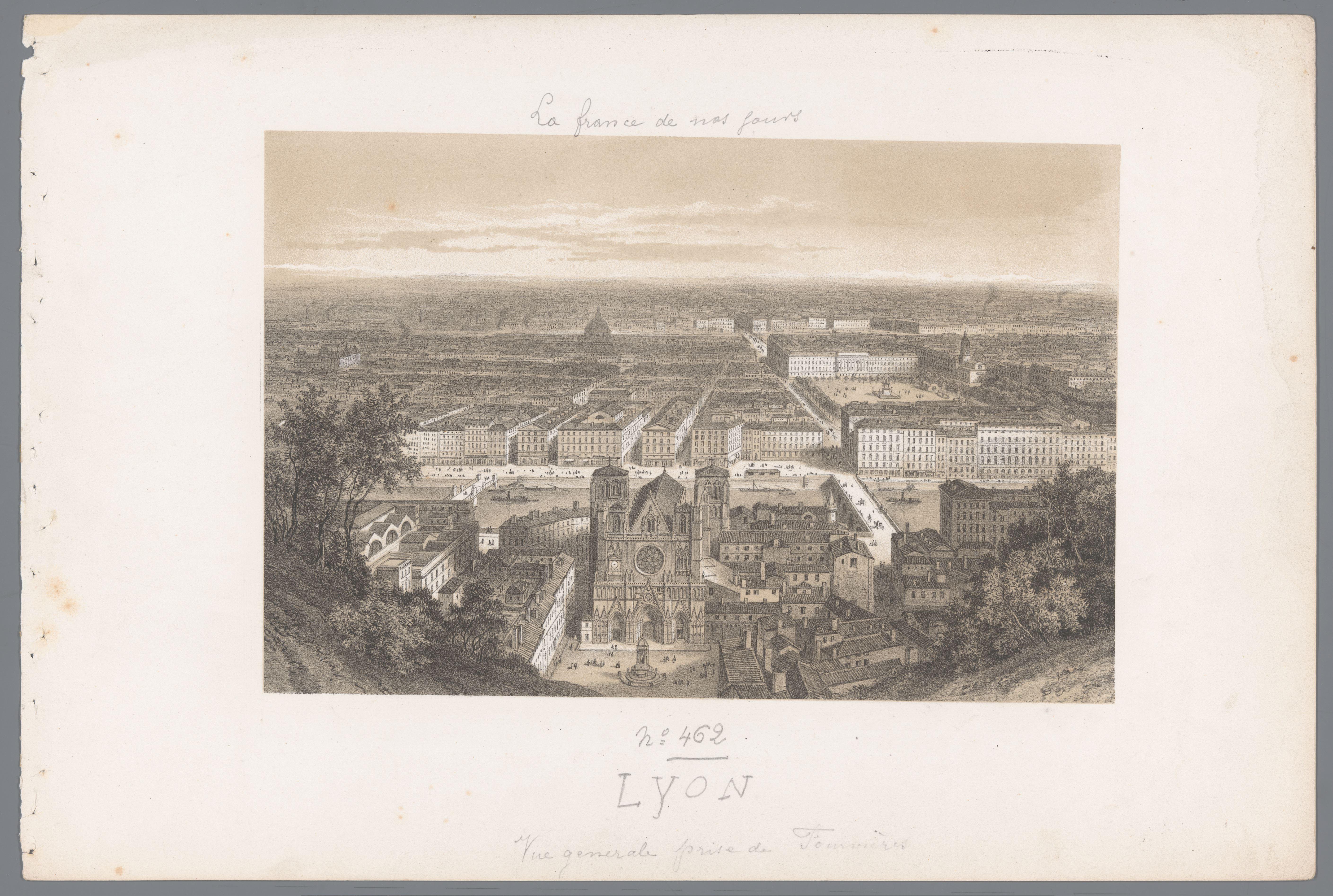 Zicht op Lyon en de kathedraal vanaf Fourvière