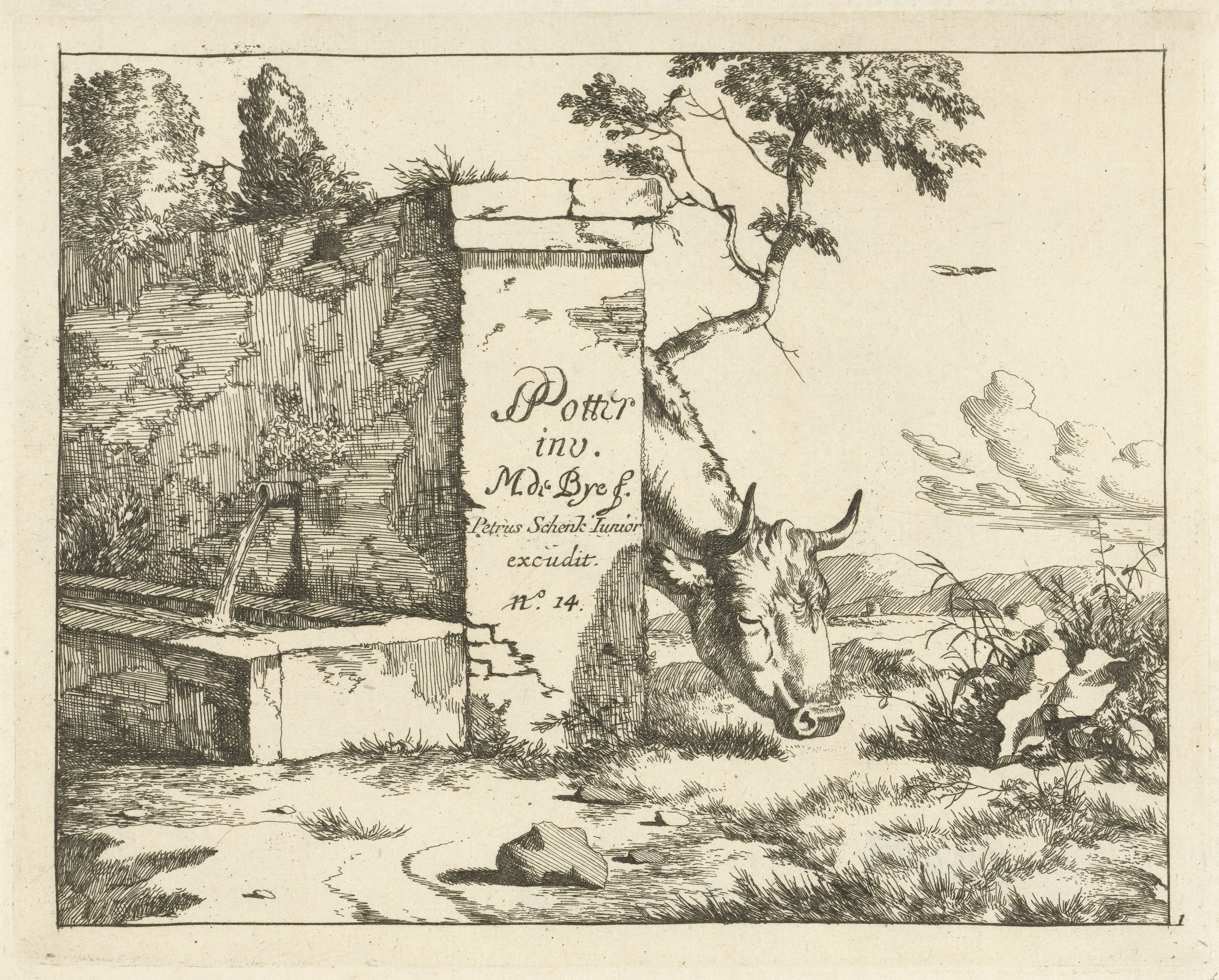 Grazend rund achter muur