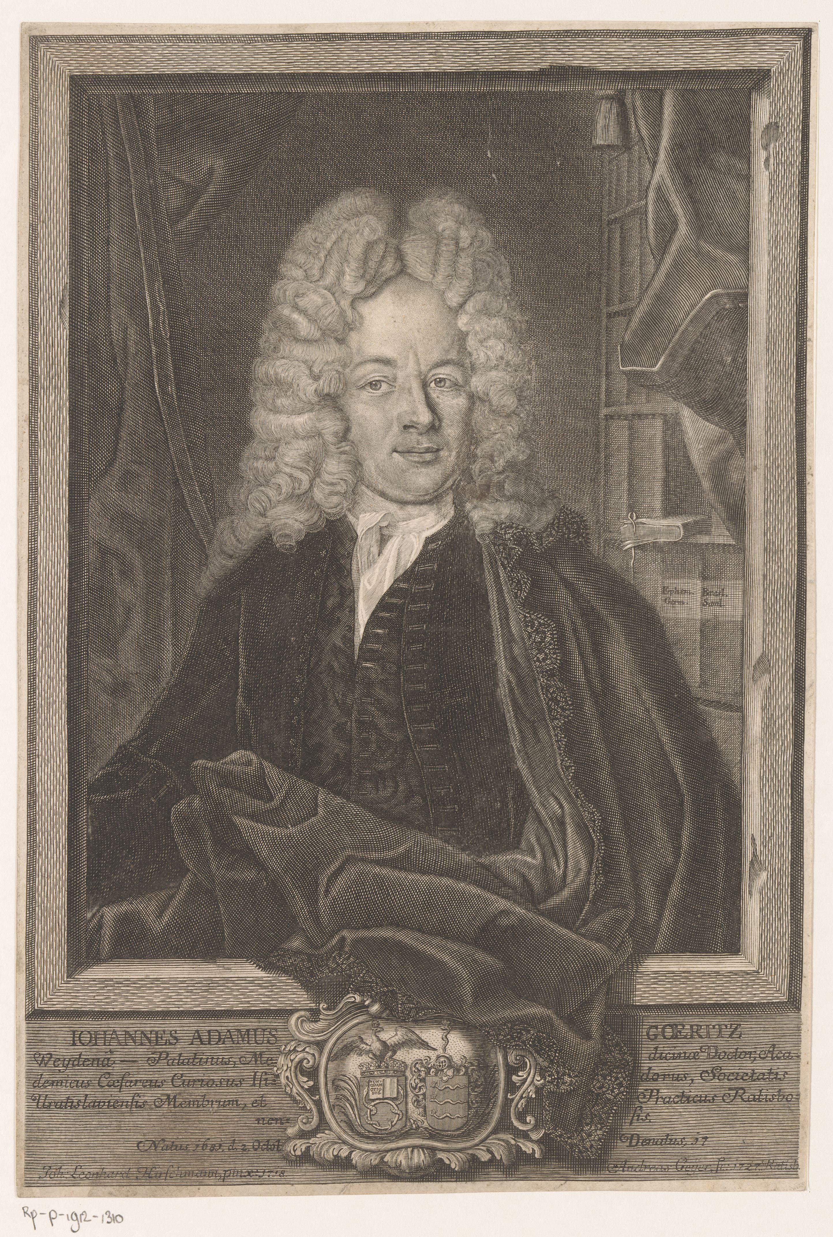 Portret van Johann Adam Goeritz