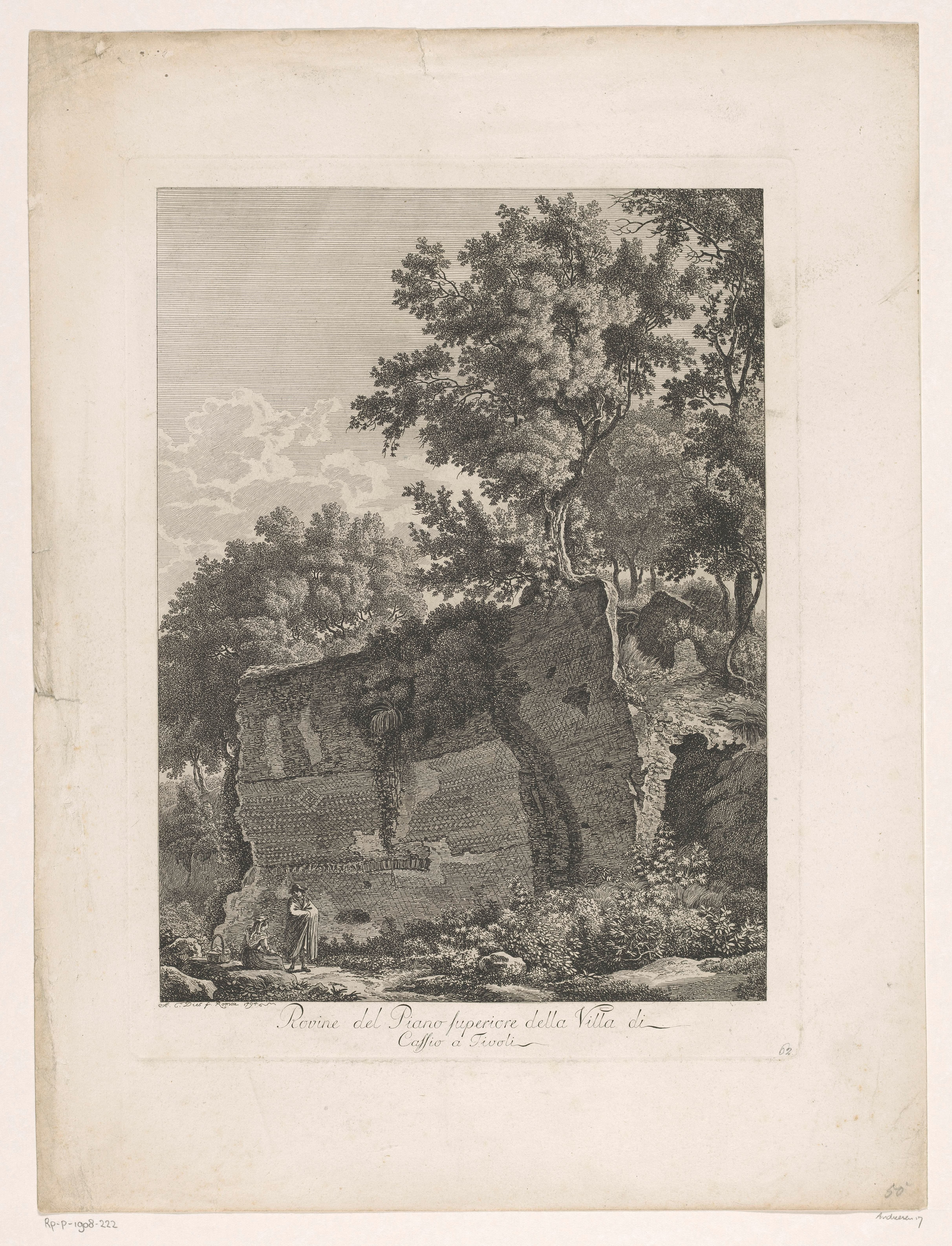 Gezicht op de ruïnes van Villa Cassius