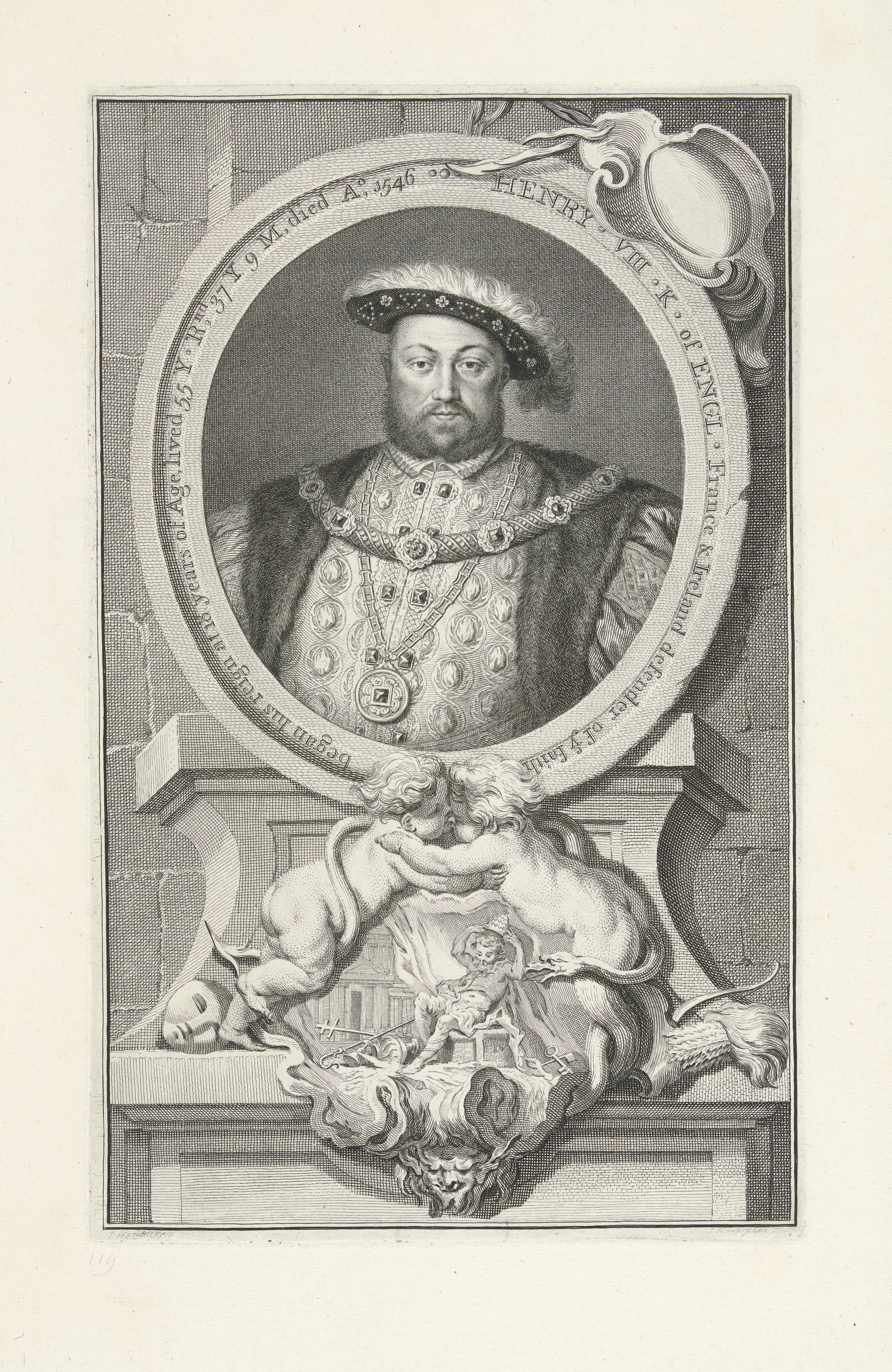 Portret van Hendrik VIII, koning van Engeland en Ierland