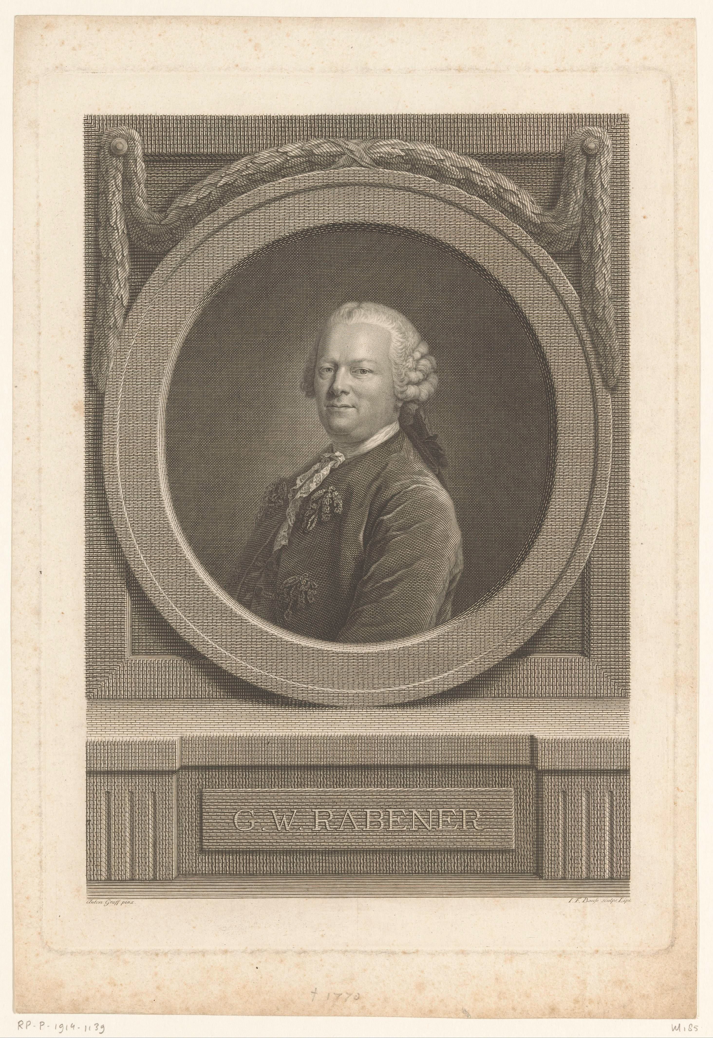 Portret van Gottlieb Wilhelm Rabener