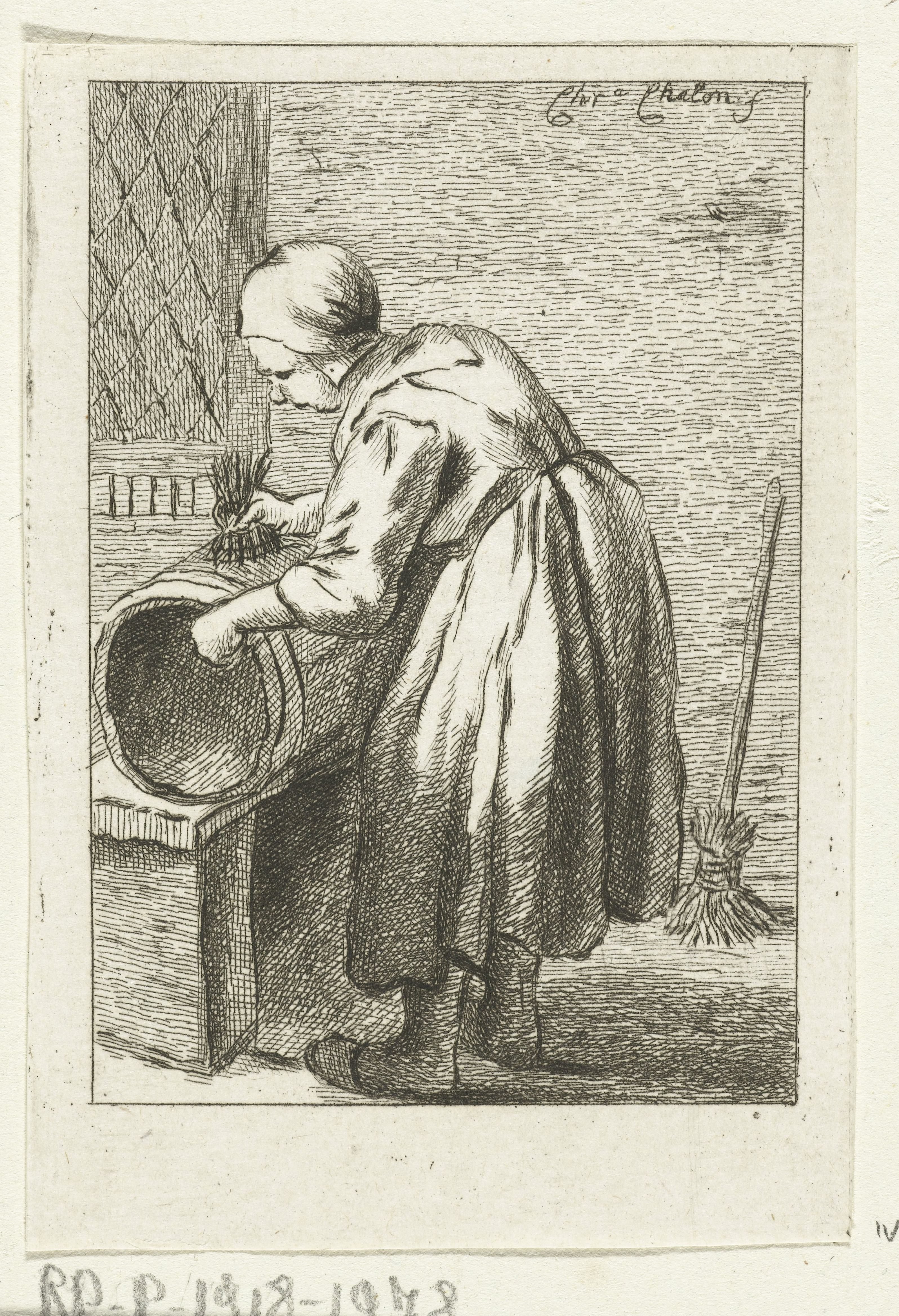 Boenende vrouw