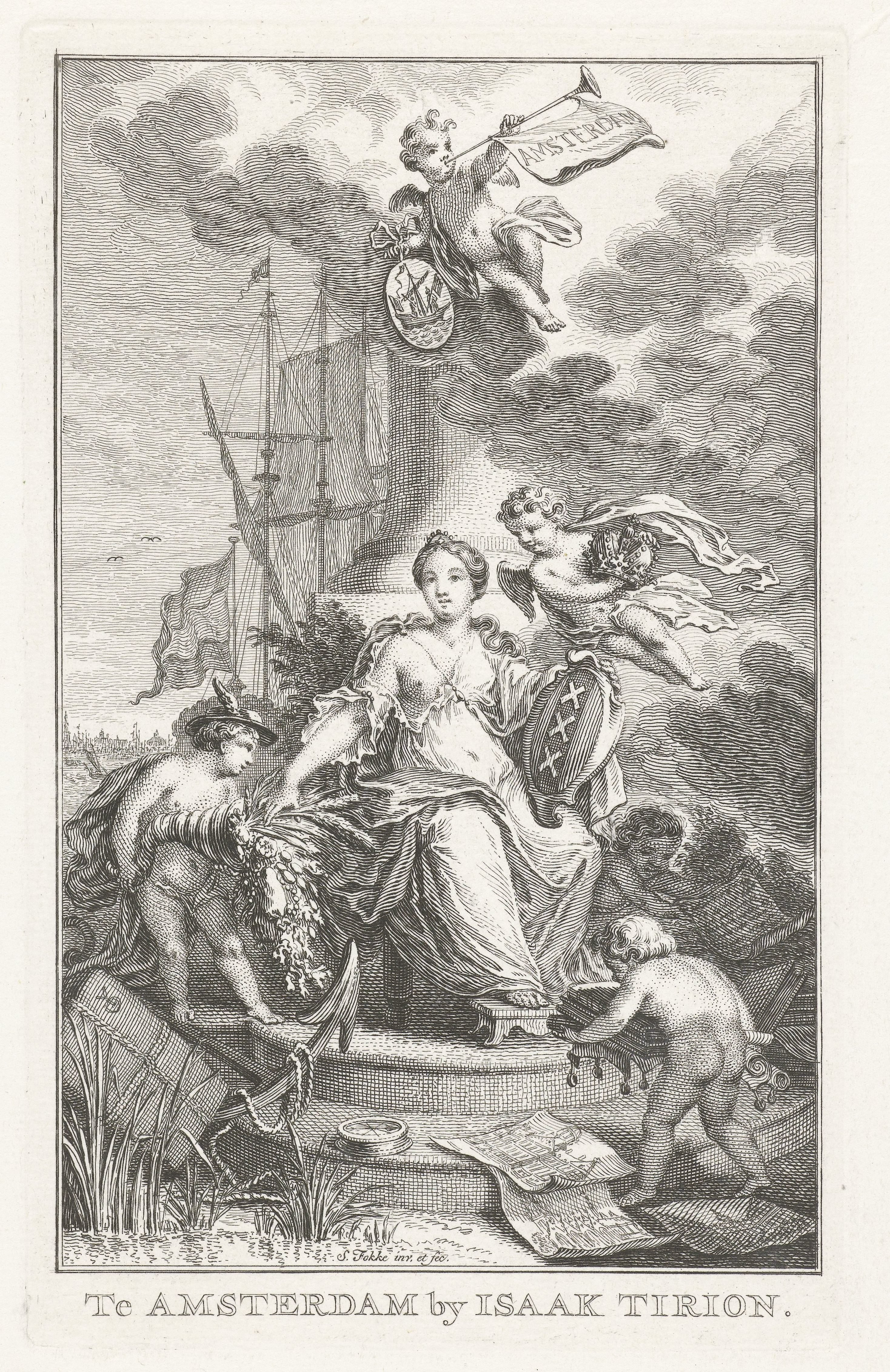 Amsterdamse Stedenmaagd omringd door putti