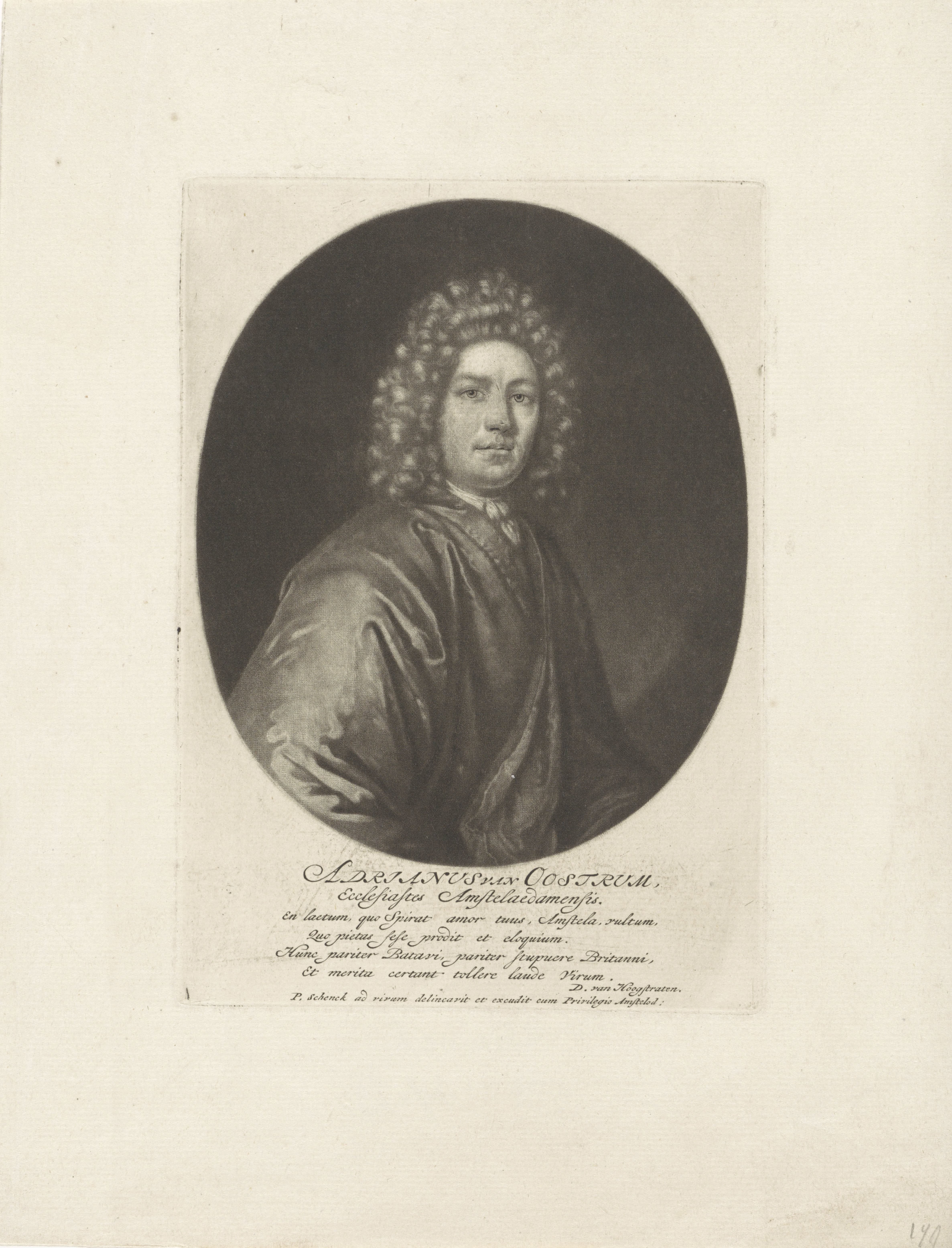 Portret van de predikant Adriaan van Oostrum