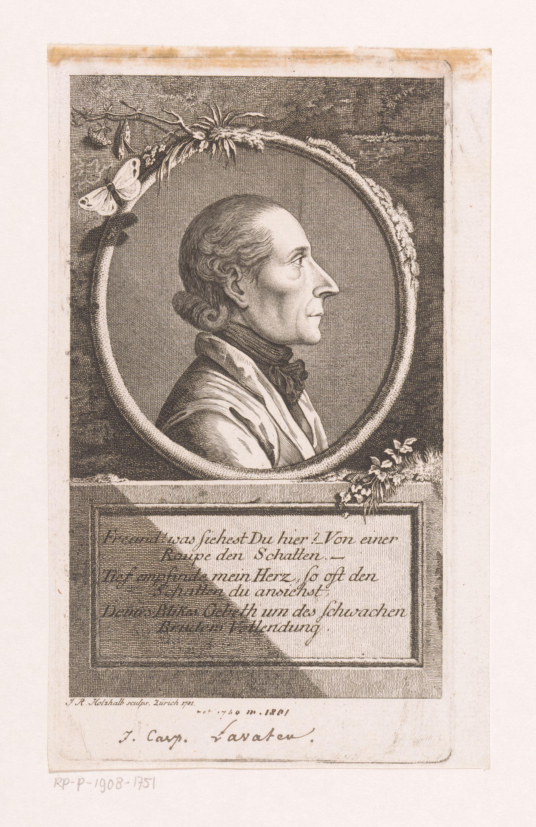 Portret van Johann Kaspar Lavater