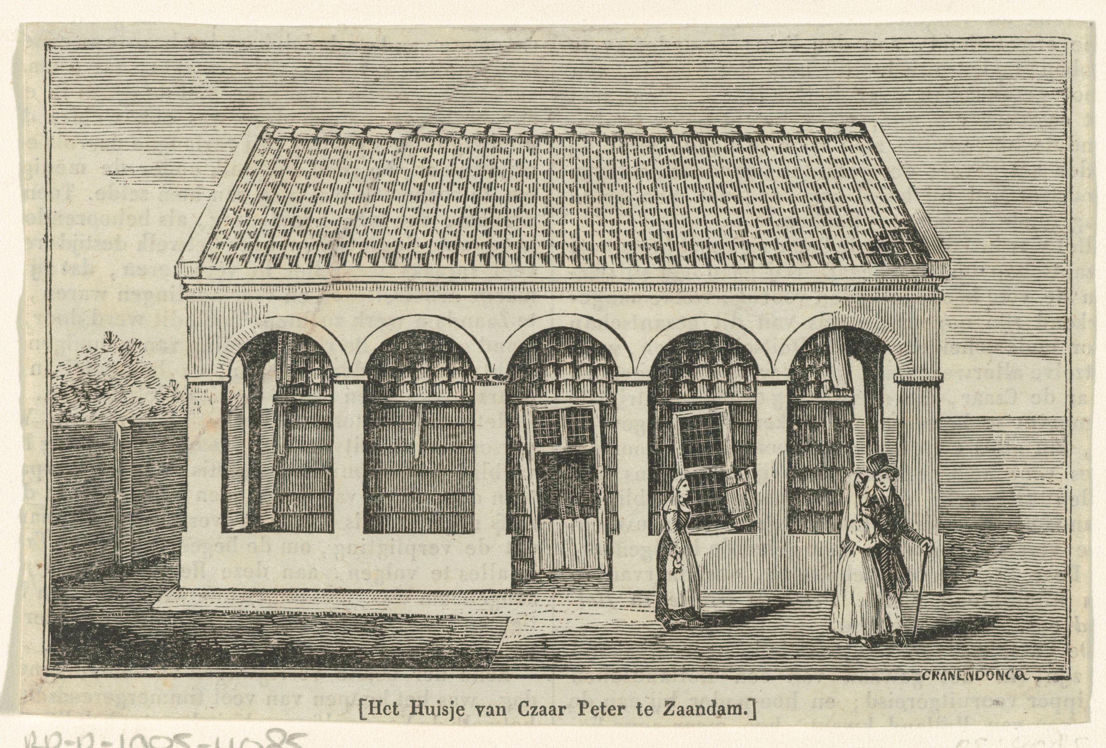 Exterieur van het huis van Peter I de Grote, tsaar van Rusland, te Zaandam