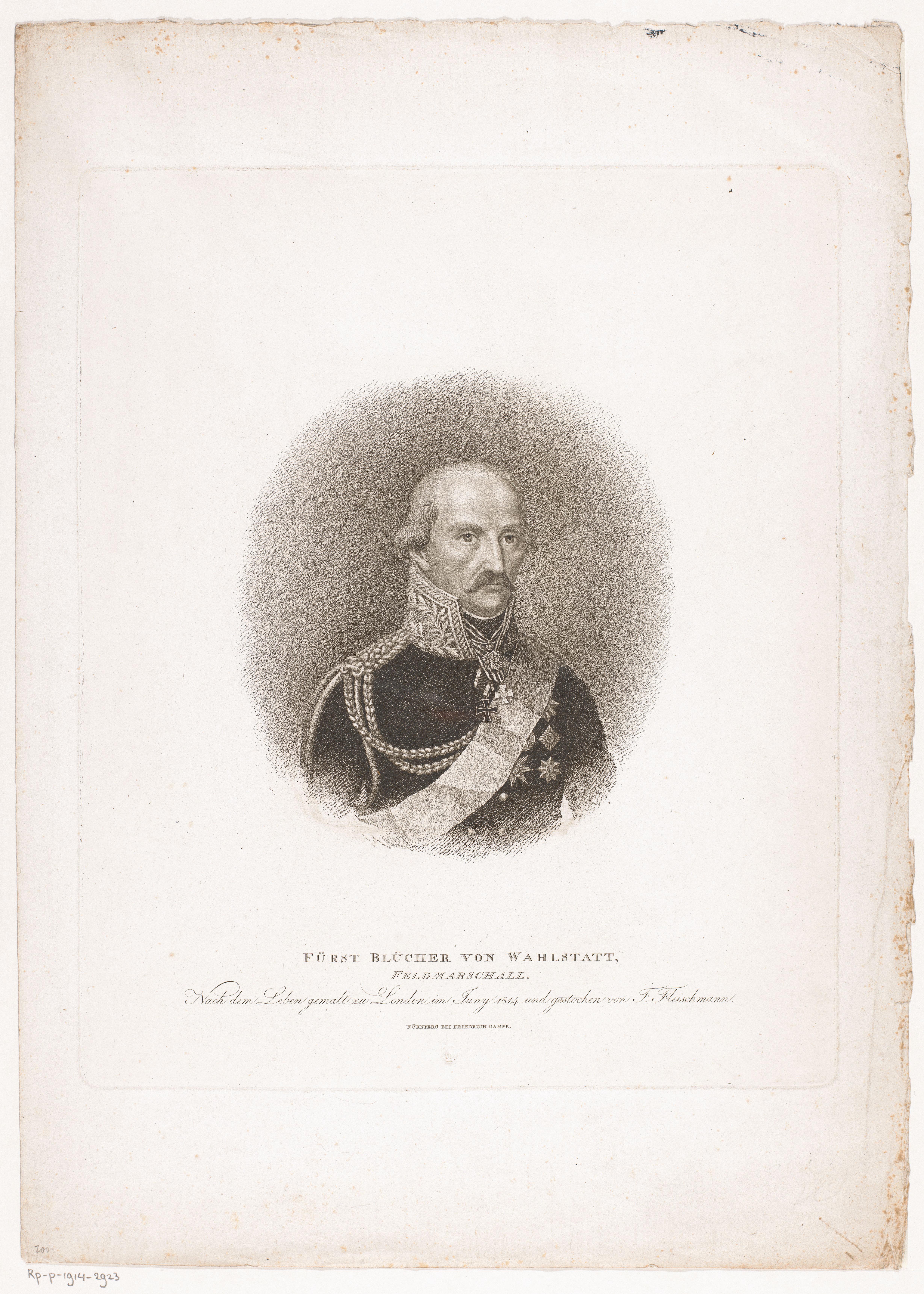 Portret van Gebhard Leberecht Blücher von Wahlstatt