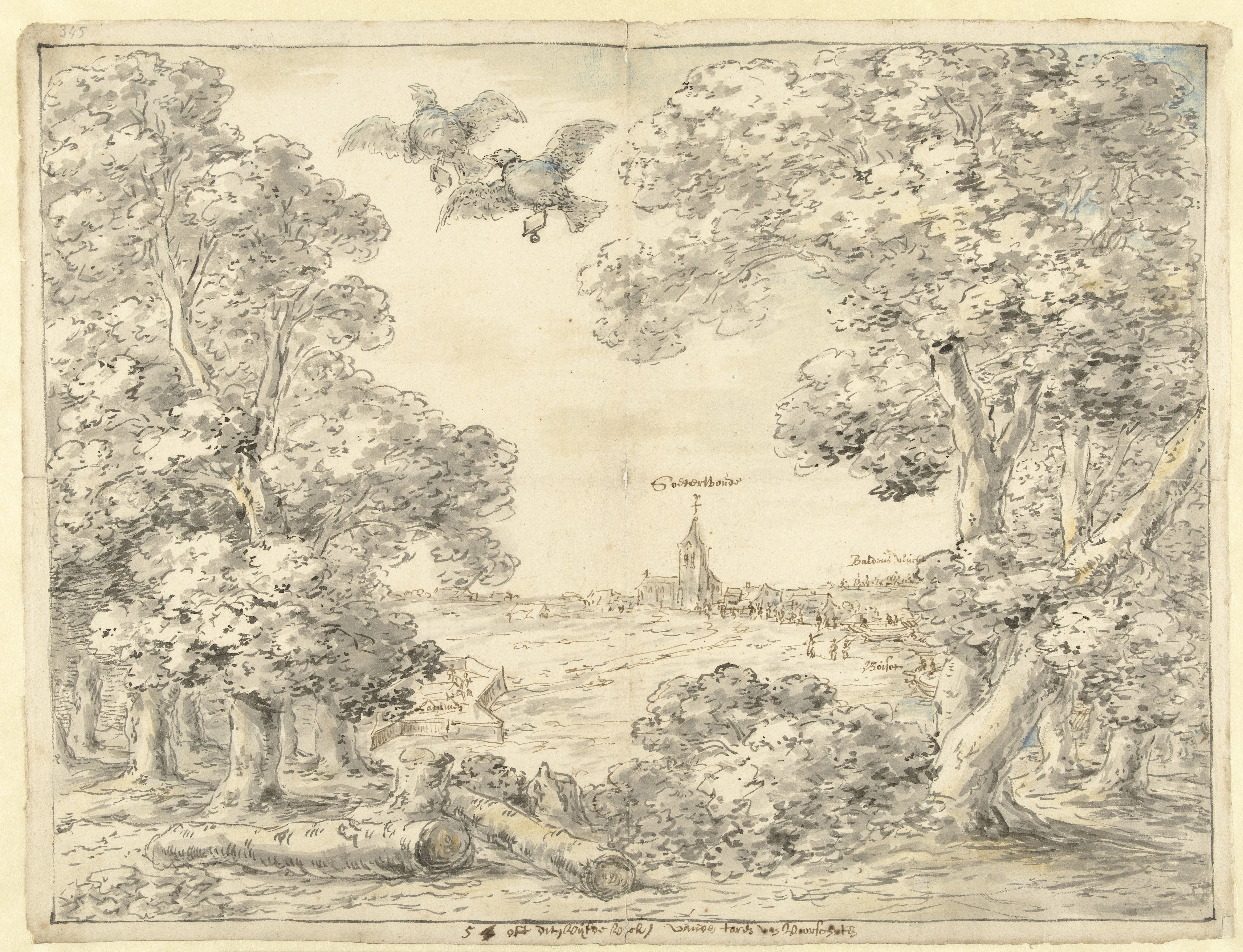 Gezicht op Zoeterwoude en de Lammerschans, 1574