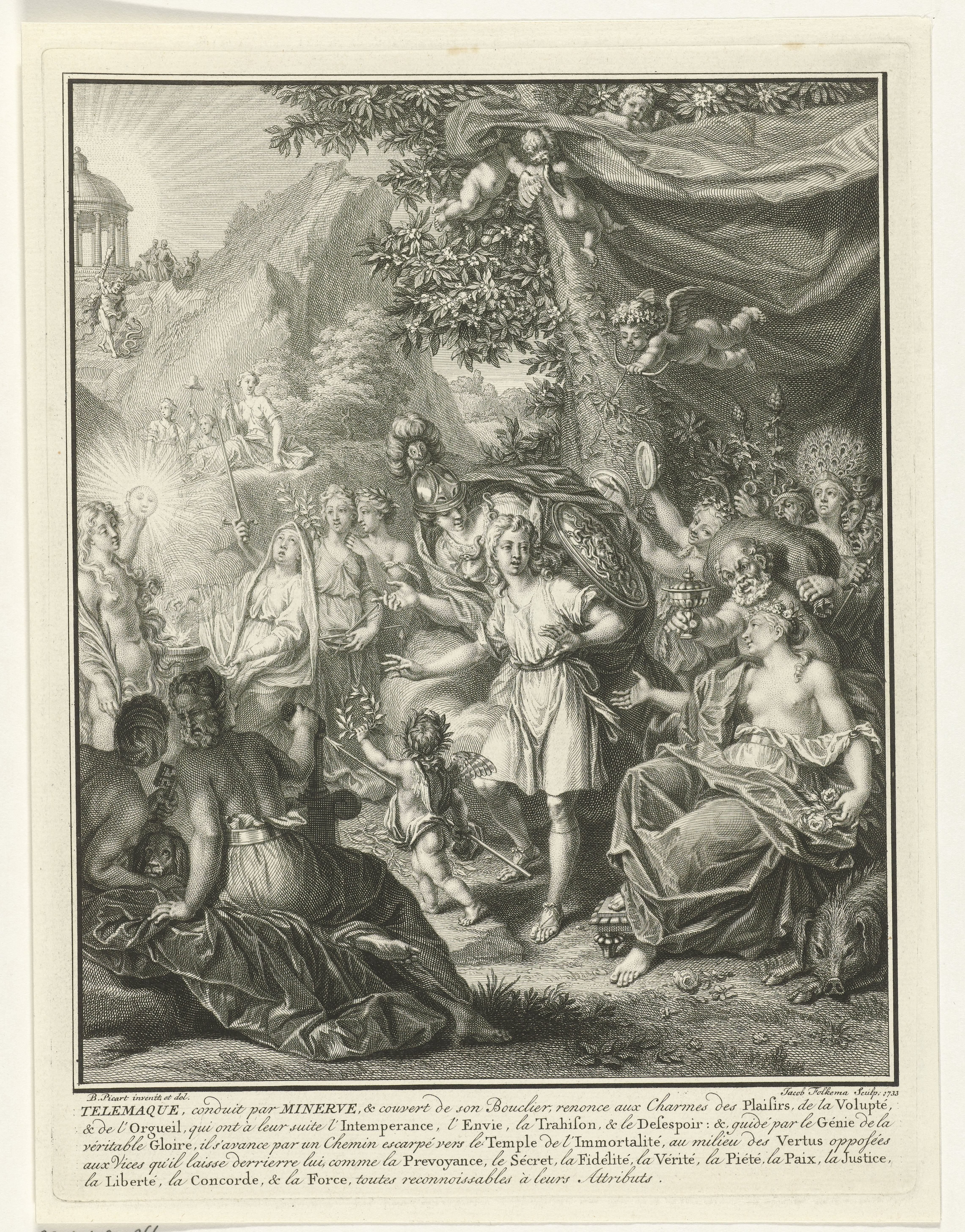Allegorische voorstelling met Telemachus en Minerva