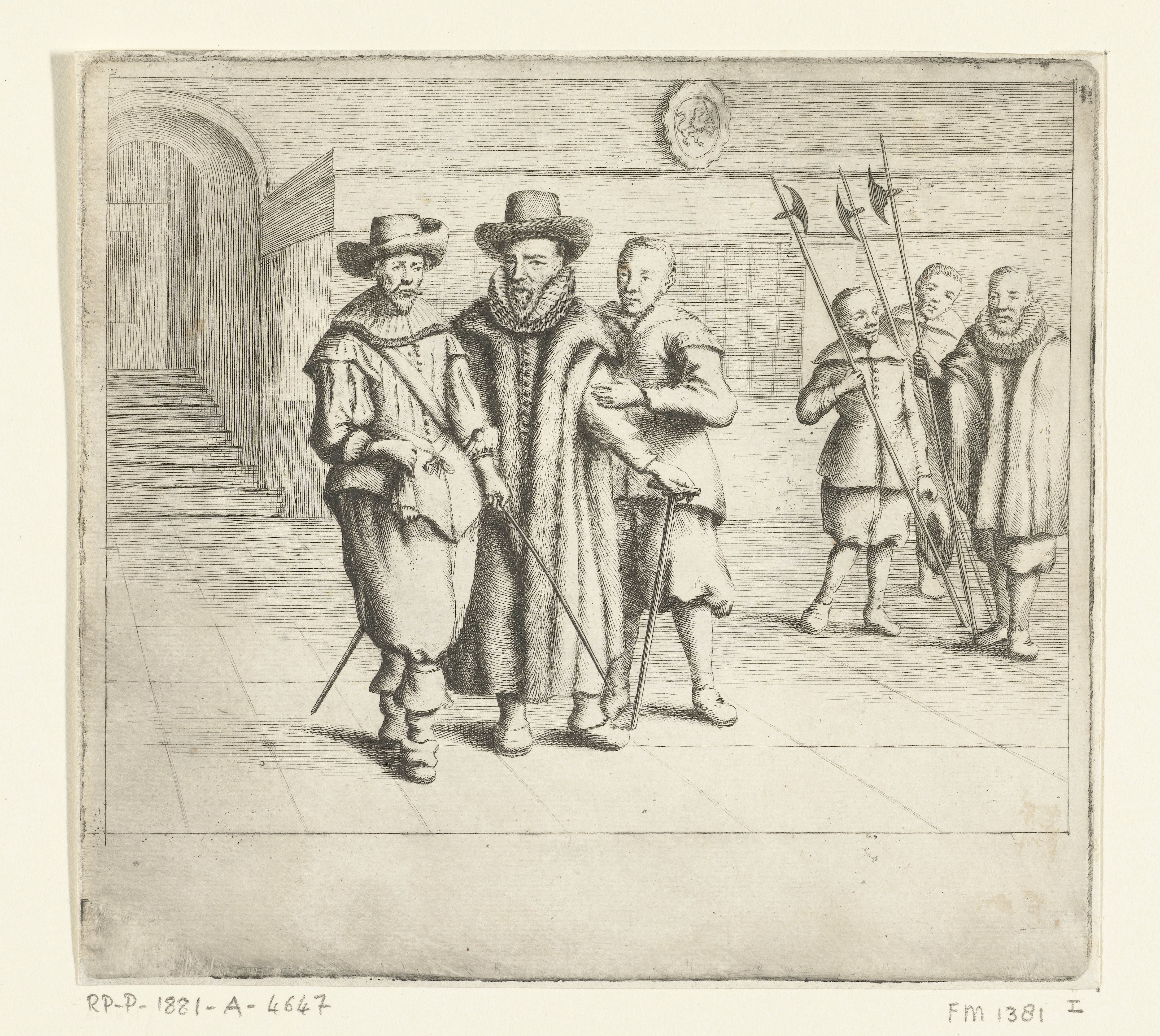 Oldenbarnevelt wordt naar het schavot geleid, 1619