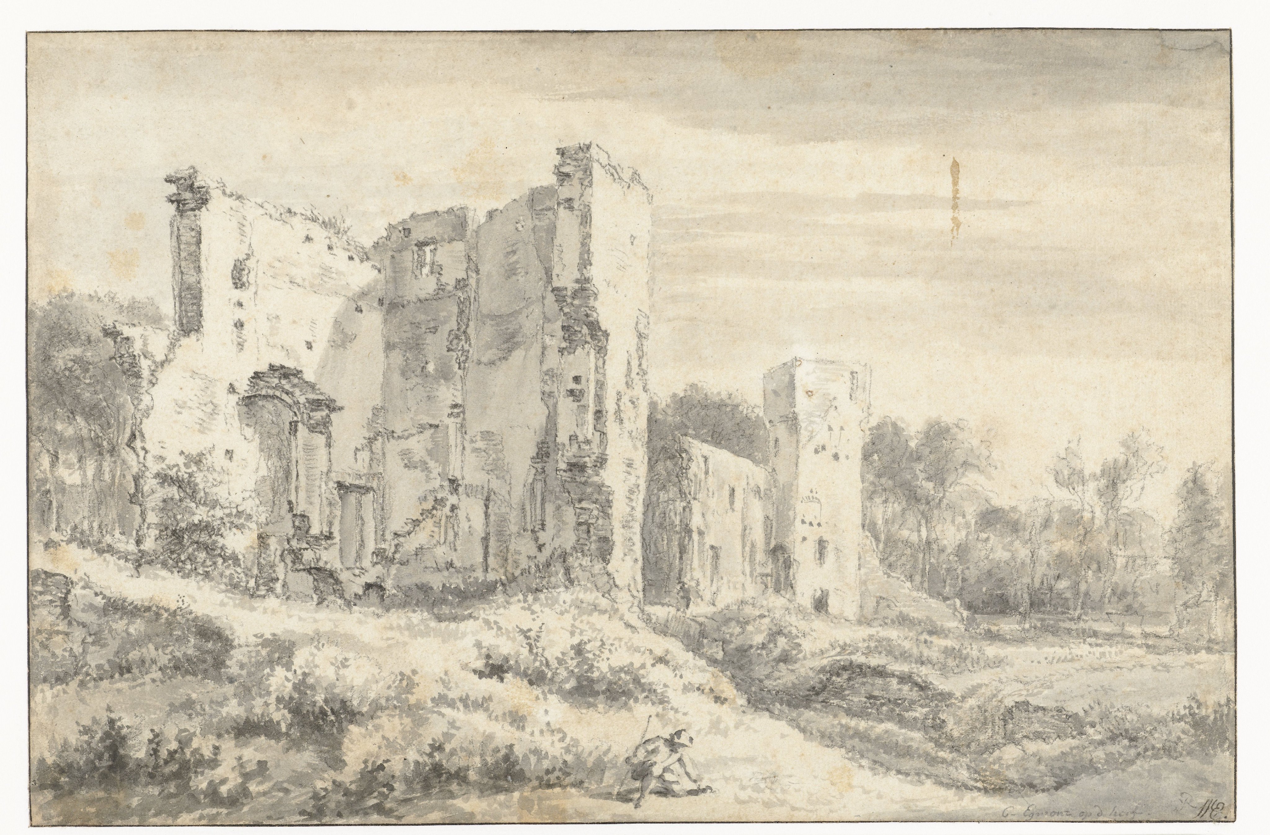 View of the Ruins of Egmond Castle