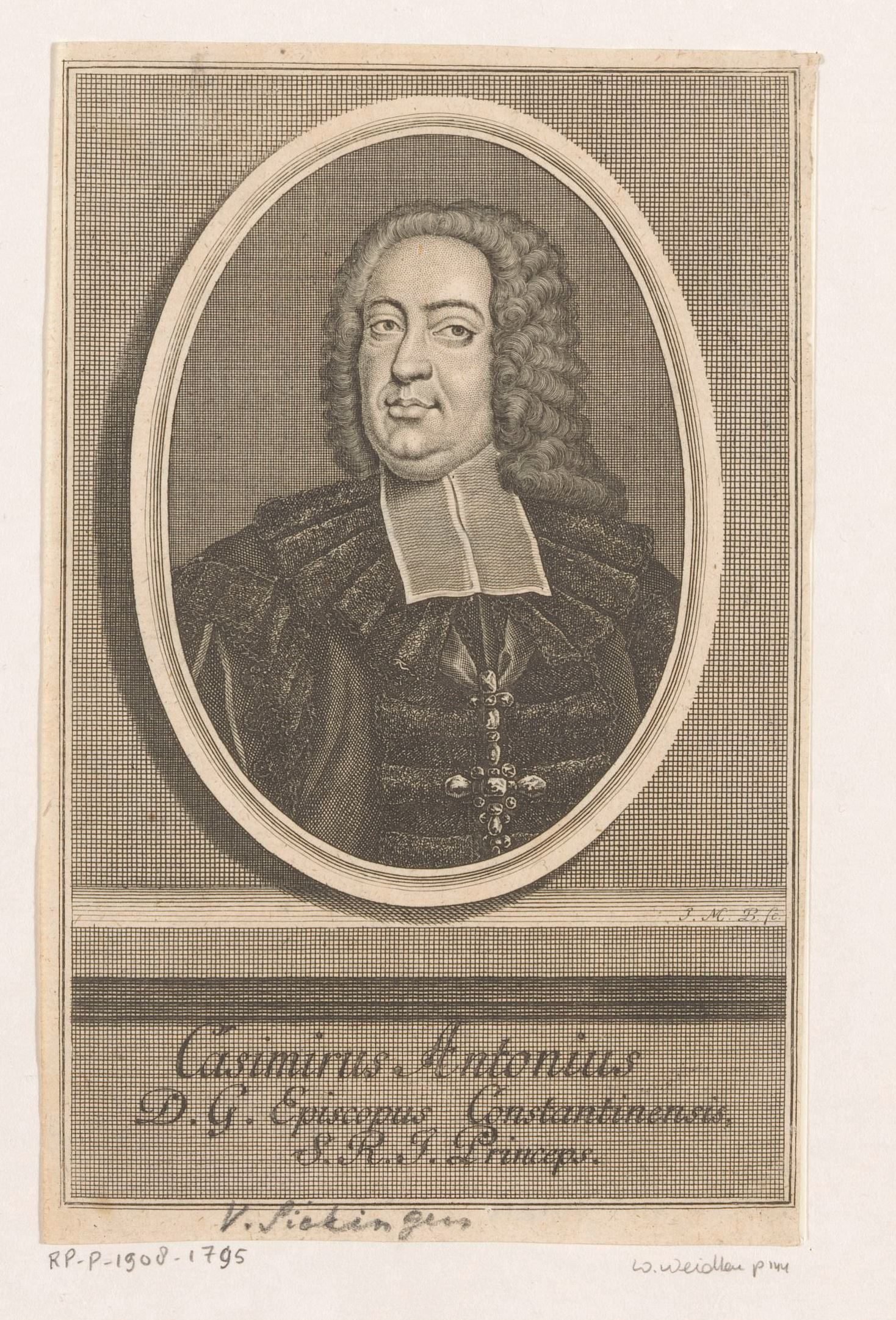 Portret van Casimir Anton, Reichsfreiherr von Sickingen, bisschop van Konstanz