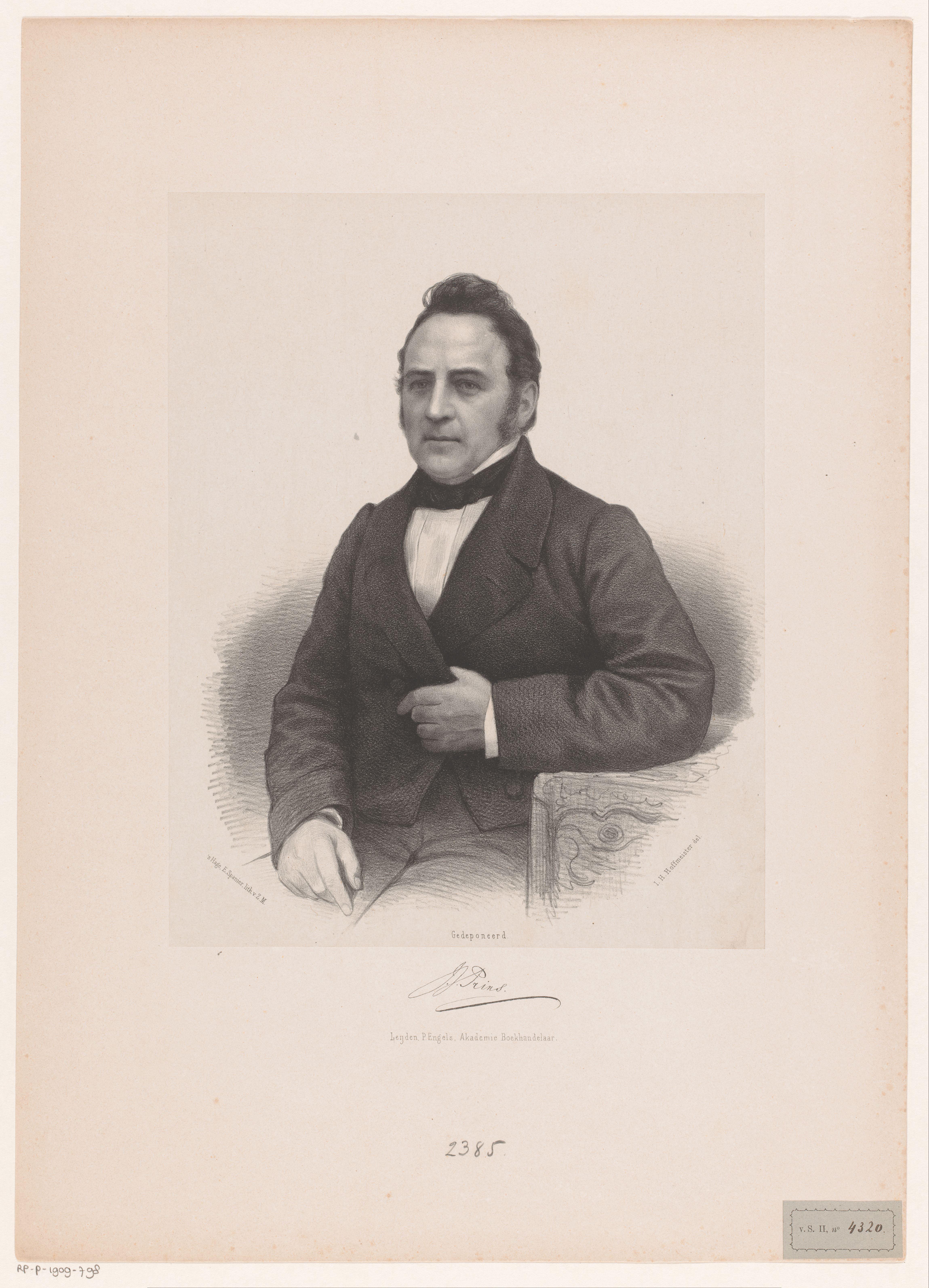 Portret van Johannes Jacobus Prins