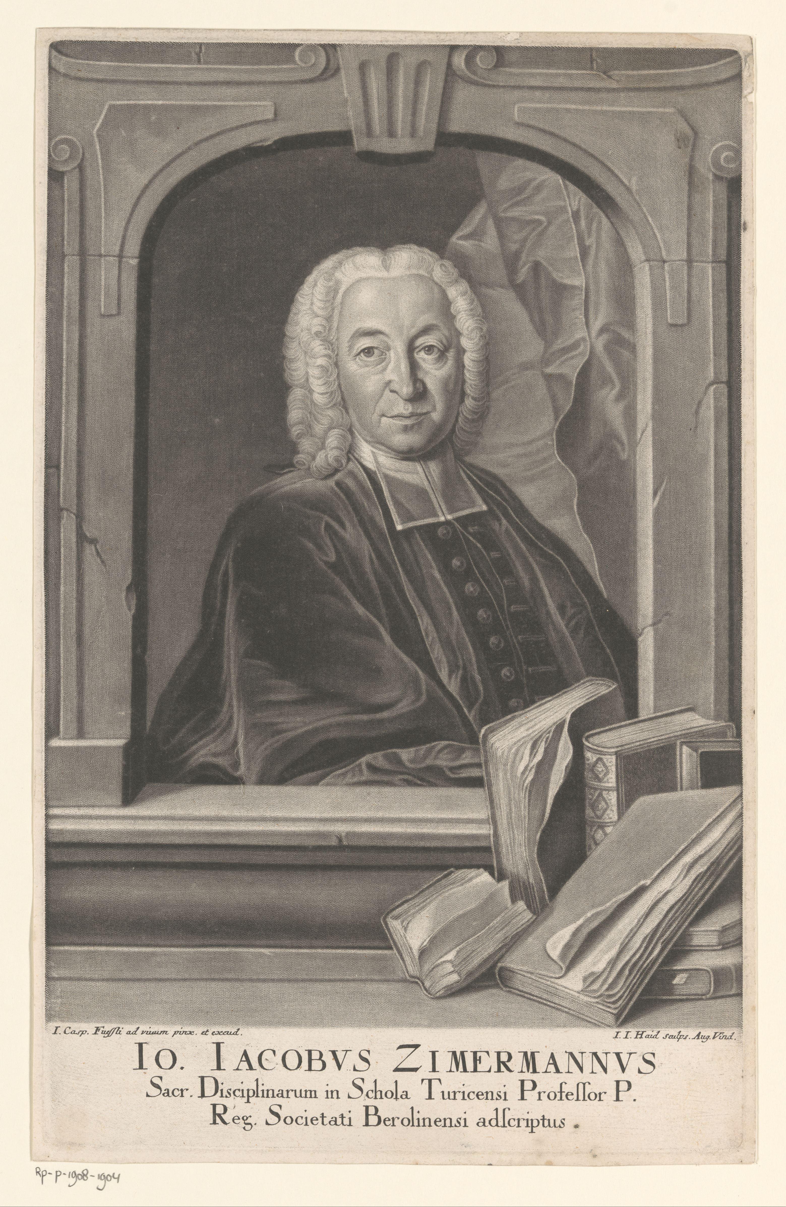 Portret van Johannes Jacob Zimmermann