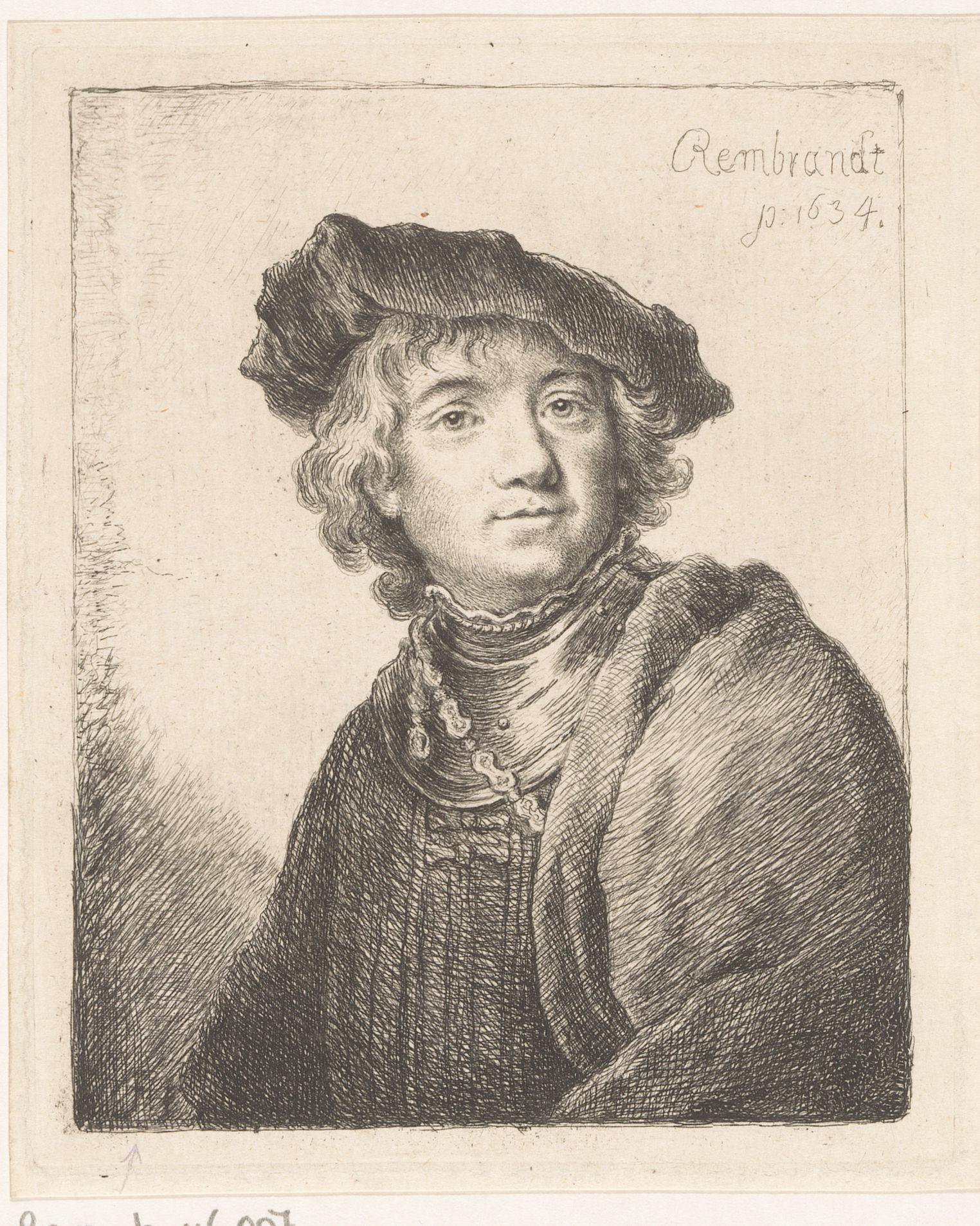 Portret van een onbekende jongen met baret